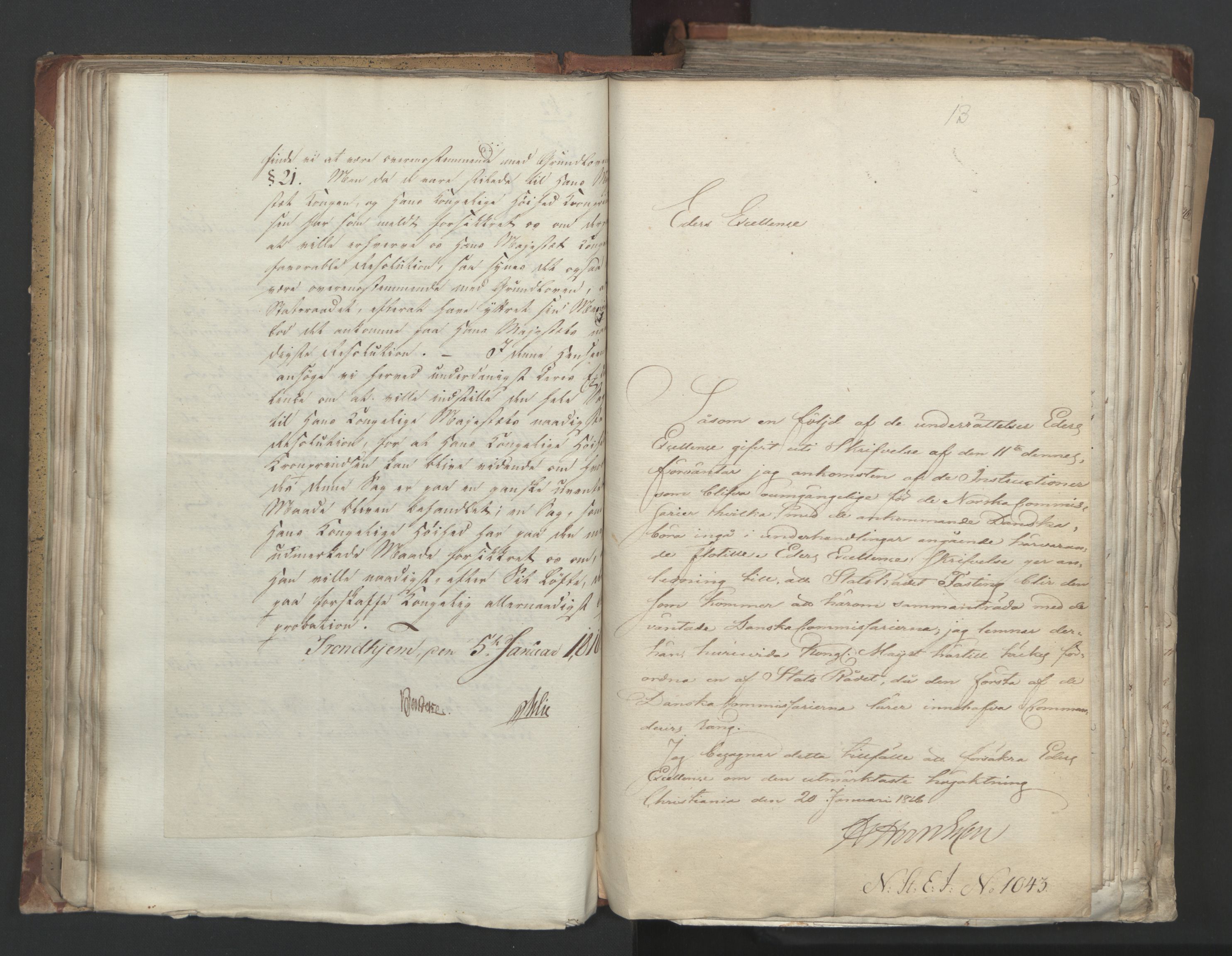Statsrådsavdelingen i Stockholm, AV/RA-S-1003/D/Da/L0005: Regjeringsinnstillinger nr. 1000-1246, 1816, p. 97