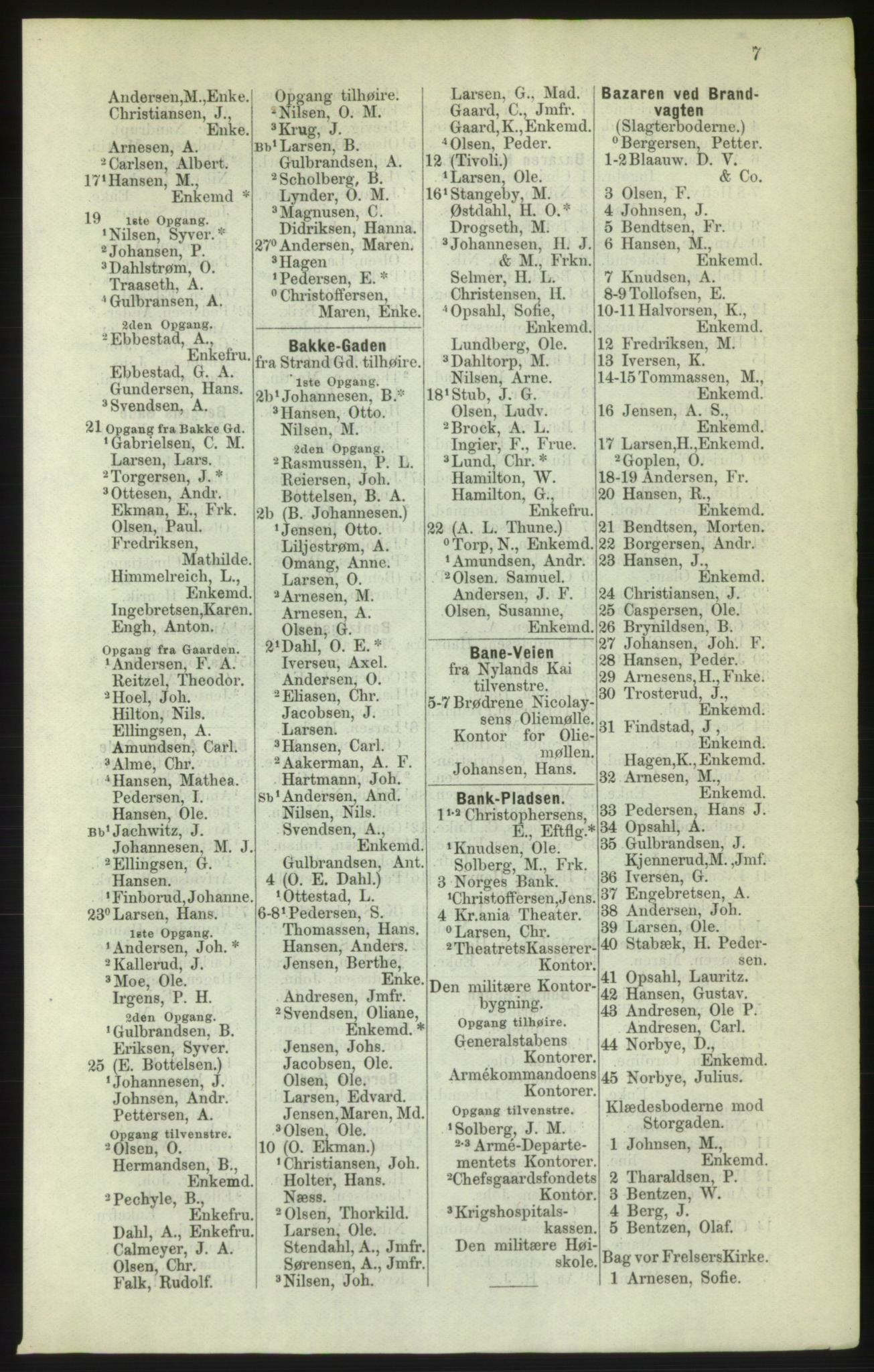 Kristiania/Oslo adressebok, PUBL/-, 1882, p. 7