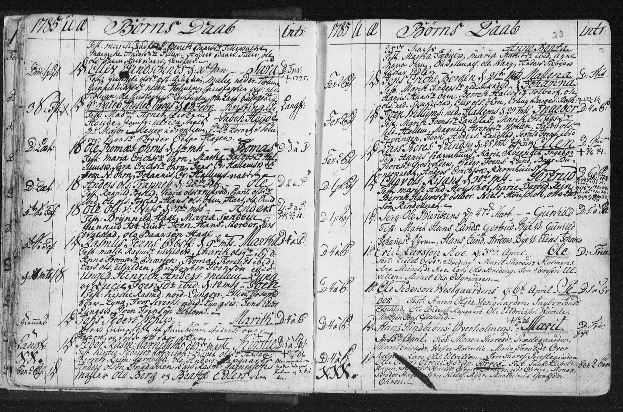 Ministerialprotokoller, klokkerbøker og fødselsregistre - Nord-Trøndelag, SAT/A-1458/723/L0232: Parish register (official) no. 723A03, 1781-1804, p. 23