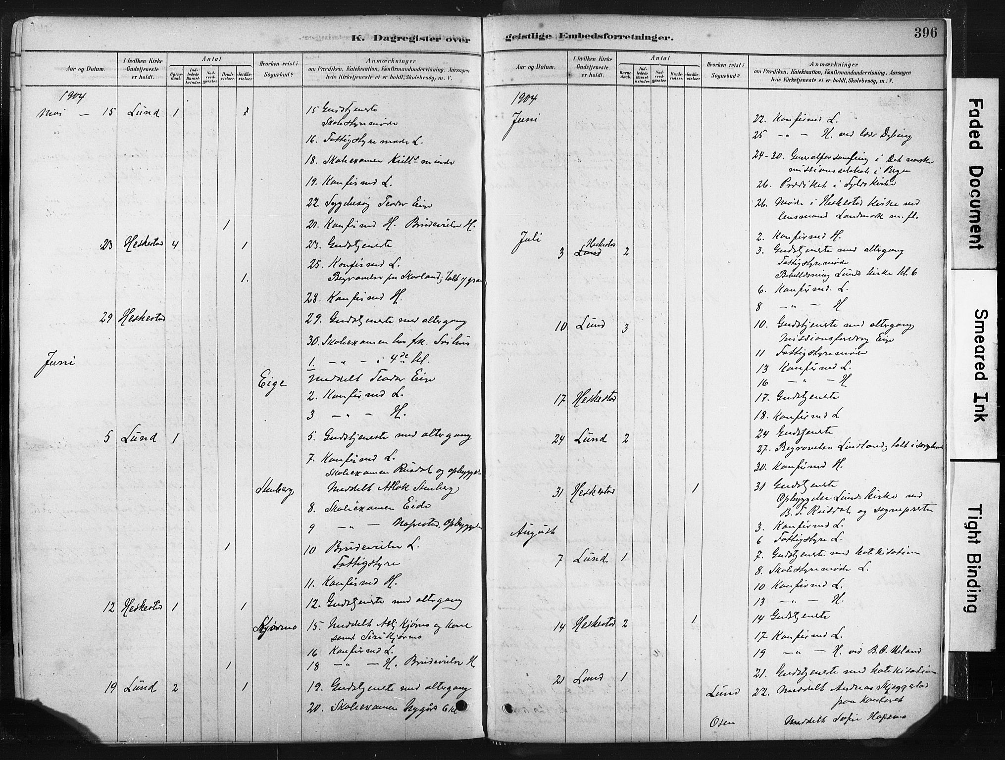 Lund sokneprestkontor, AV/SAST-A-101809/S06/L0011: Parish register (official) no. A 10, 1877-1904, p. 396