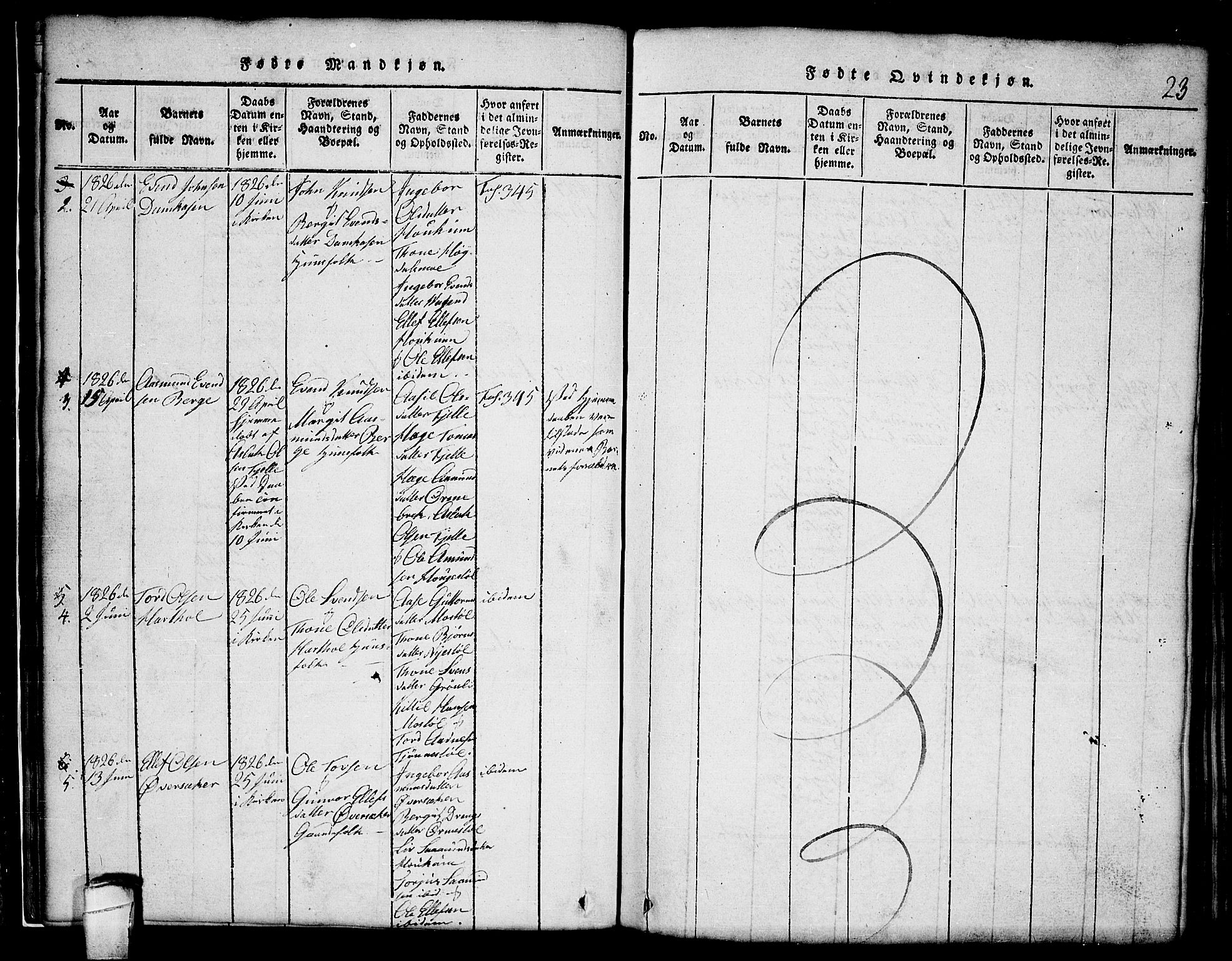 Lårdal kirkebøker, SAKO/A-284/G/Gc/L0001: Parish register (copy) no. III 1, 1815-1854, p. 23