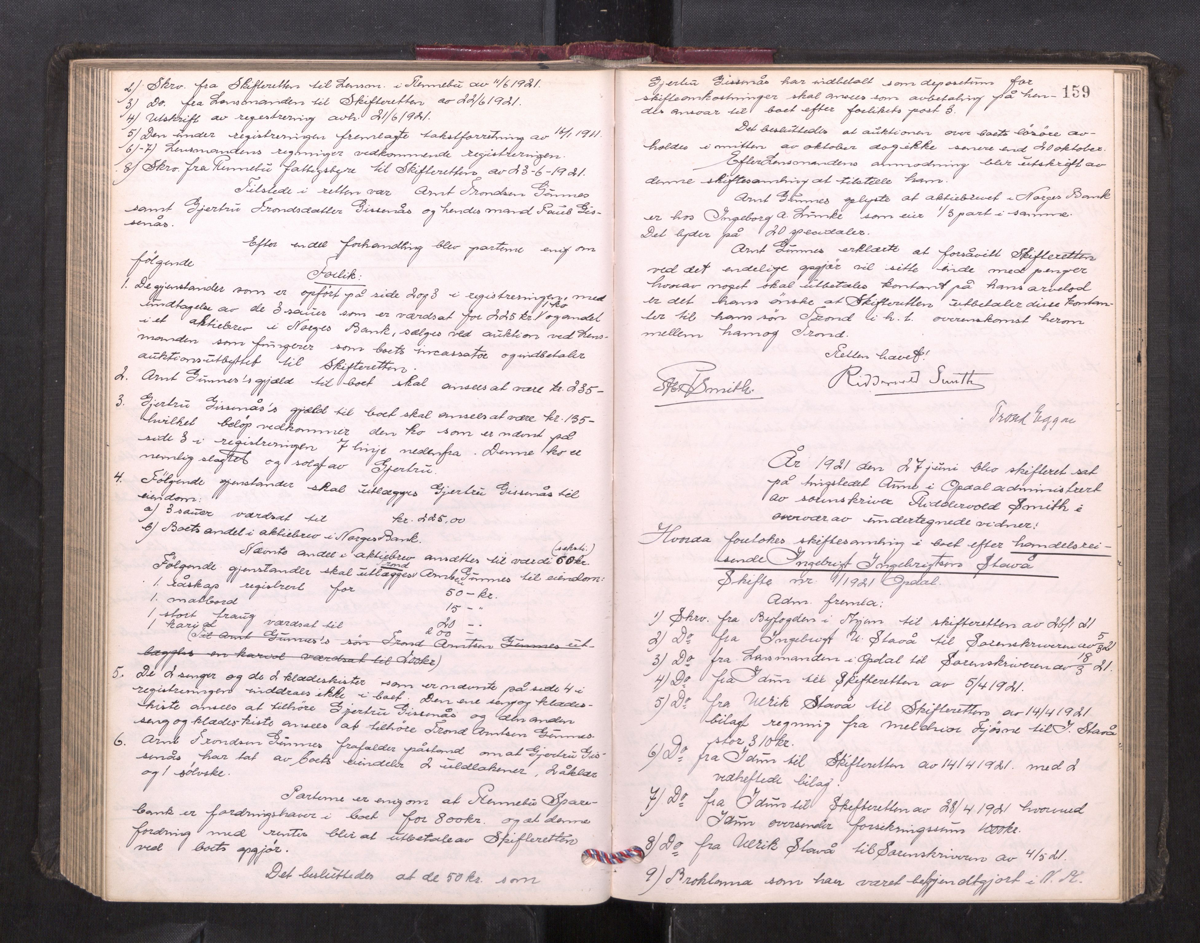 Orkdal sorenskriveri, AV/SAT-A-4169/1/3/3B/L0013: Skiftebehandlingsprotokoll, 1914-1925, p. 158b-159a