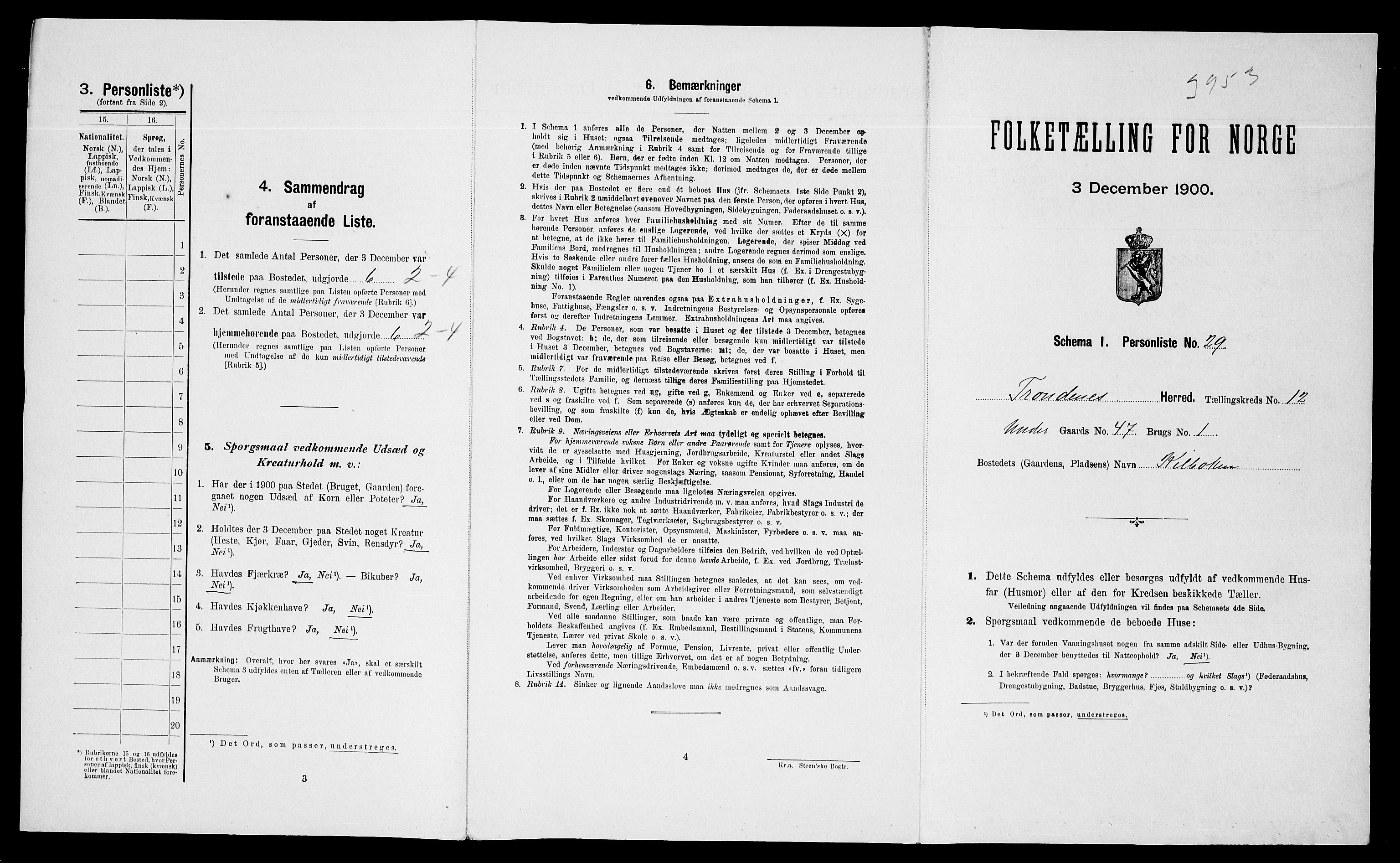 SATØ, 1900 census for Trondenes, 1900, p. 1228