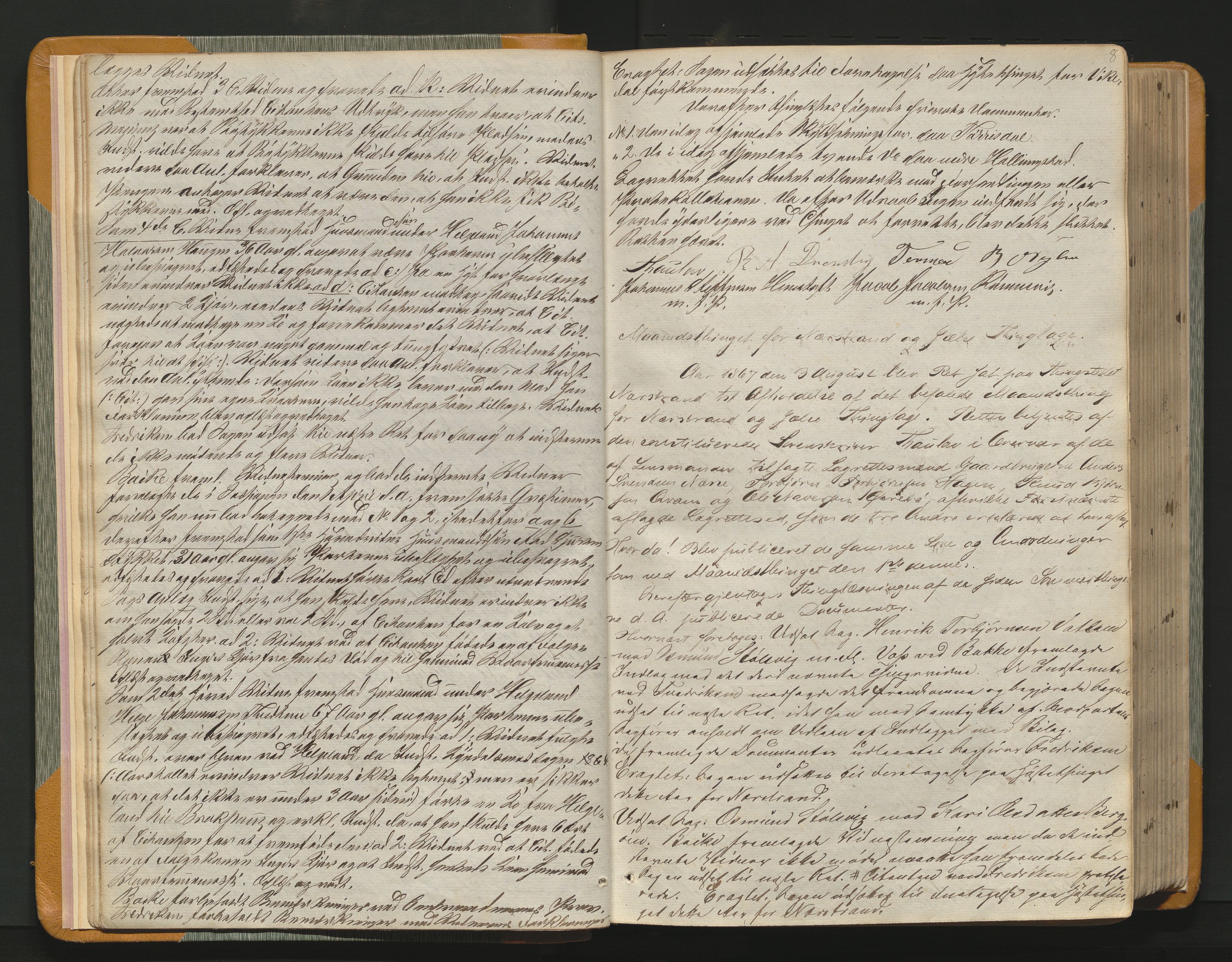 Ryfylke tingrett, AV/SAST-A-100055/001/I/IB/IB0/L0011: Tingbok, Ryfylke, 1867-1879, p. 7b-8a