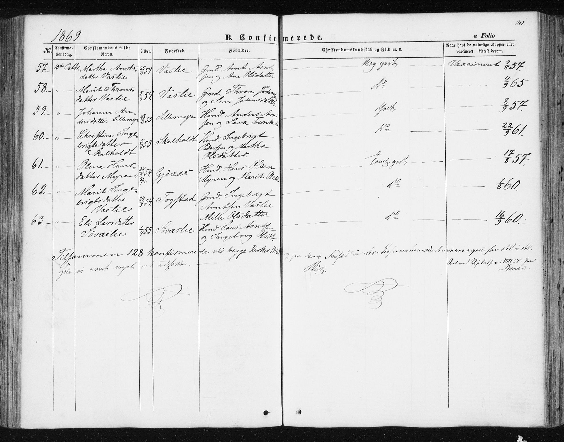 Ministerialprotokoller, klokkerbøker og fødselsregistre - Sør-Trøndelag, AV/SAT-A-1456/668/L0806: Parish register (official) no. 668A06, 1854-1869, p. 201