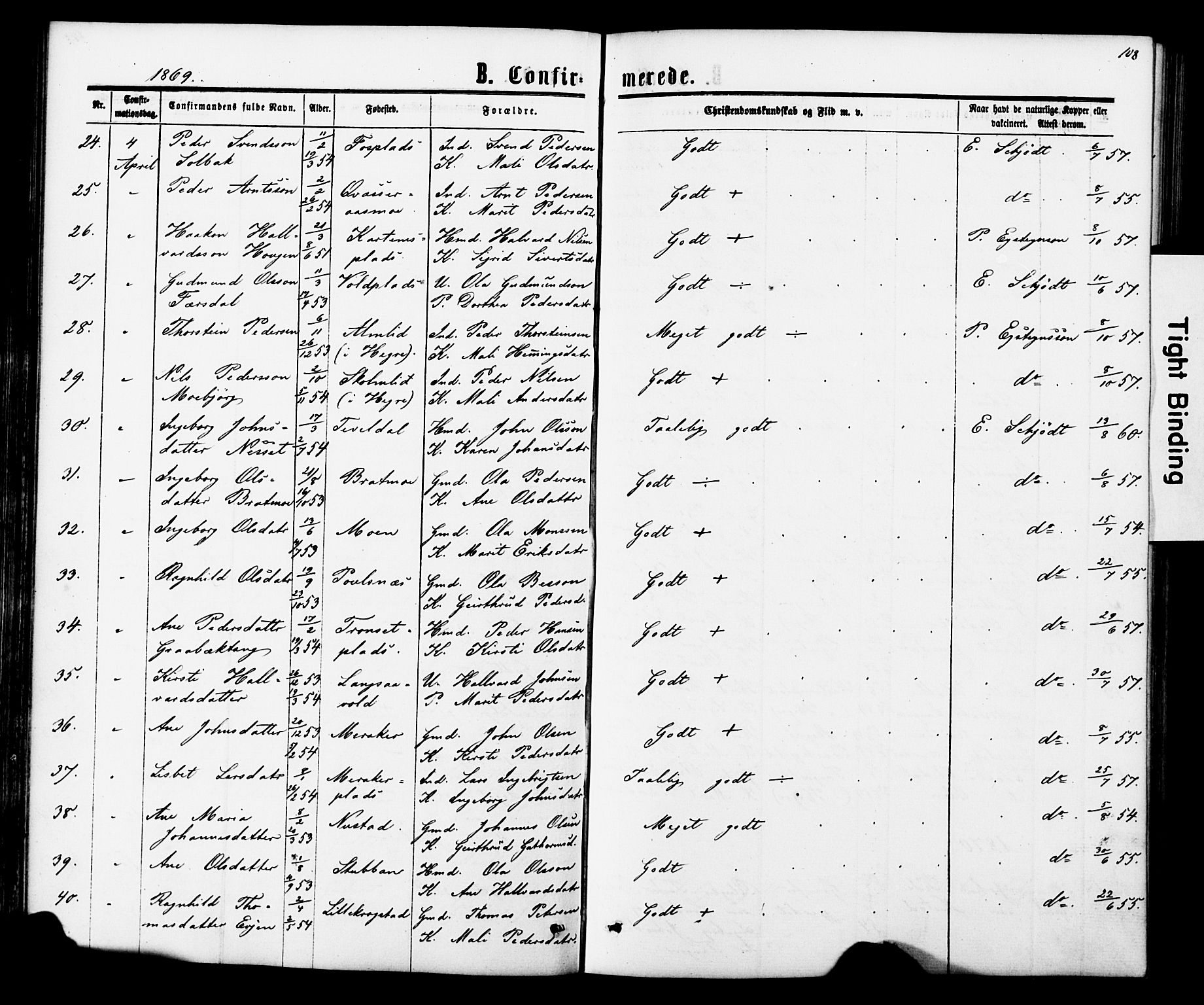Ministerialprotokoller, klokkerbøker og fødselsregistre - Nord-Trøndelag, SAT/A-1458/706/L0049: Parish register (copy) no. 706C01, 1864-1895, p. 108