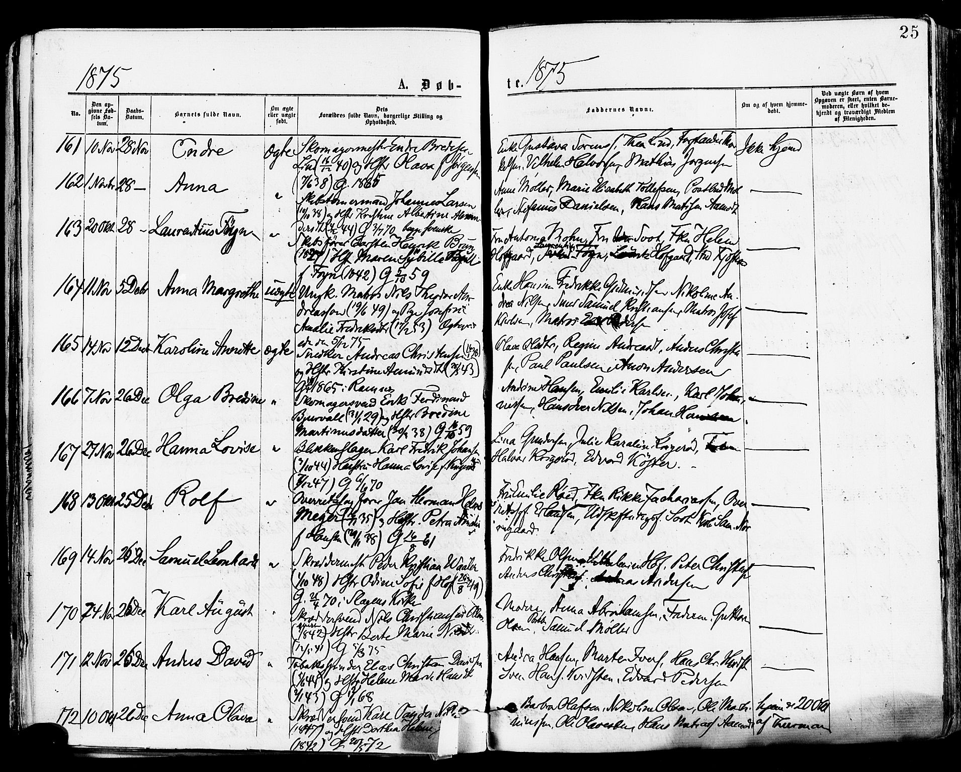 Tønsberg kirkebøker, SAKO/A-330/F/Fa/L0010: Parish register (official) no. I 10, 1874-1880, p. 25