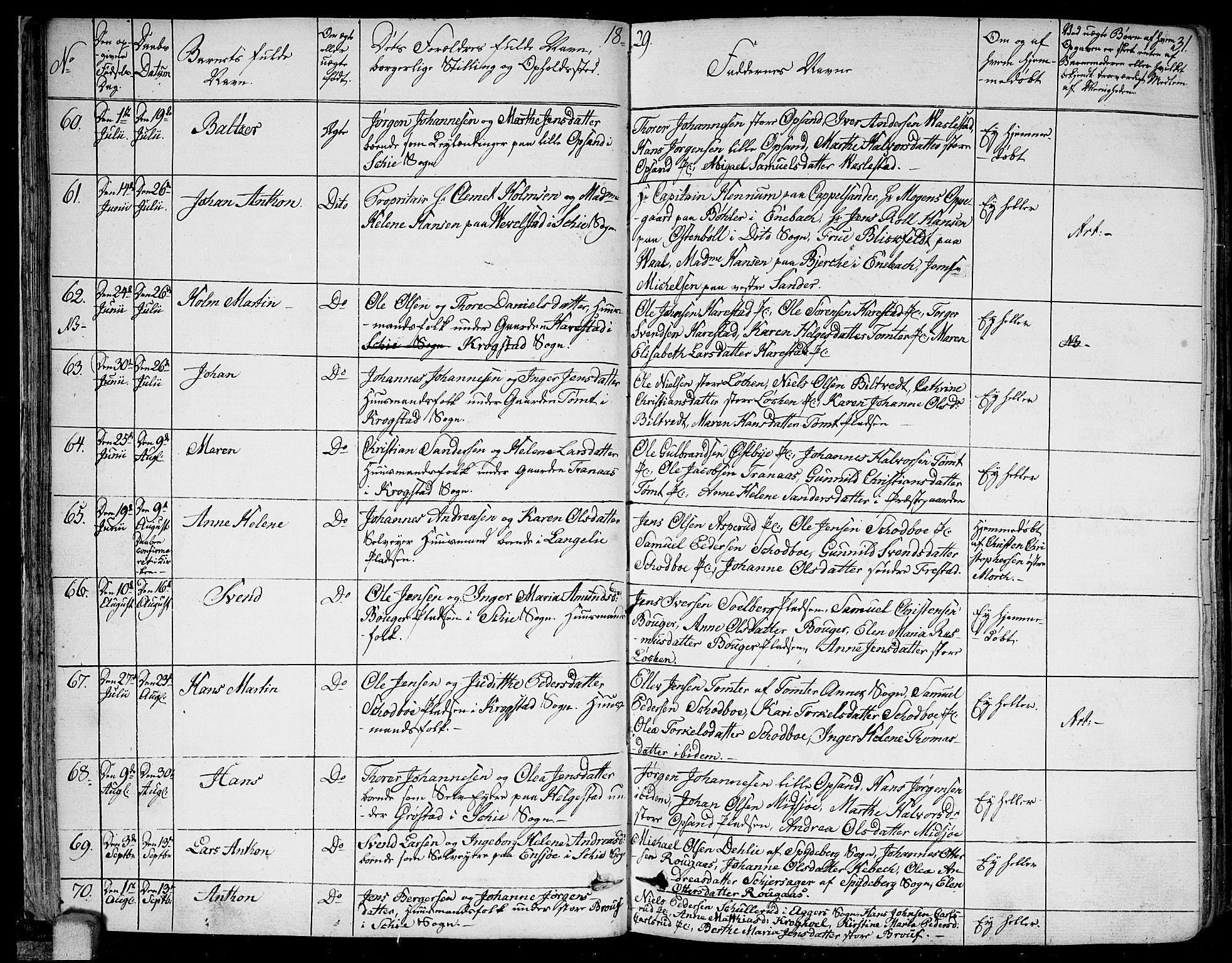 Kråkstad prestekontor Kirkebøker, SAO/A-10125a/F/Fa/L0004: Parish register (official) no. I 4, 1825-1837, p. 31