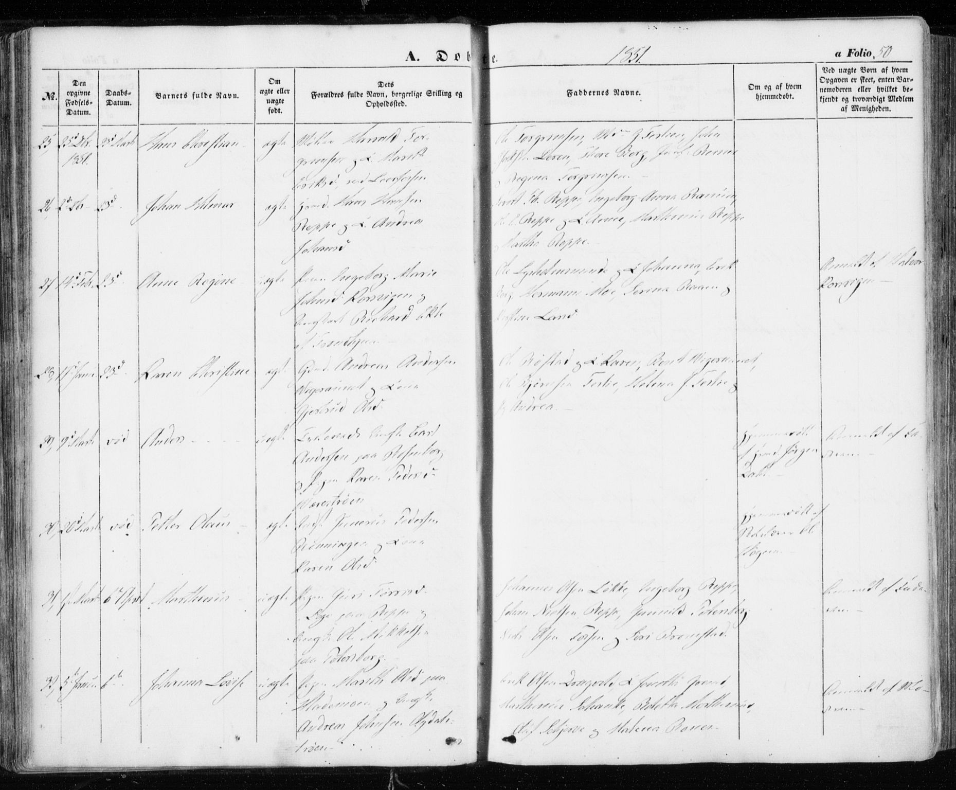 Ministerialprotokoller, klokkerbøker og fødselsregistre - Sør-Trøndelag, AV/SAT-A-1456/606/L0291: Parish register (official) no. 606A06, 1848-1856, p. 50