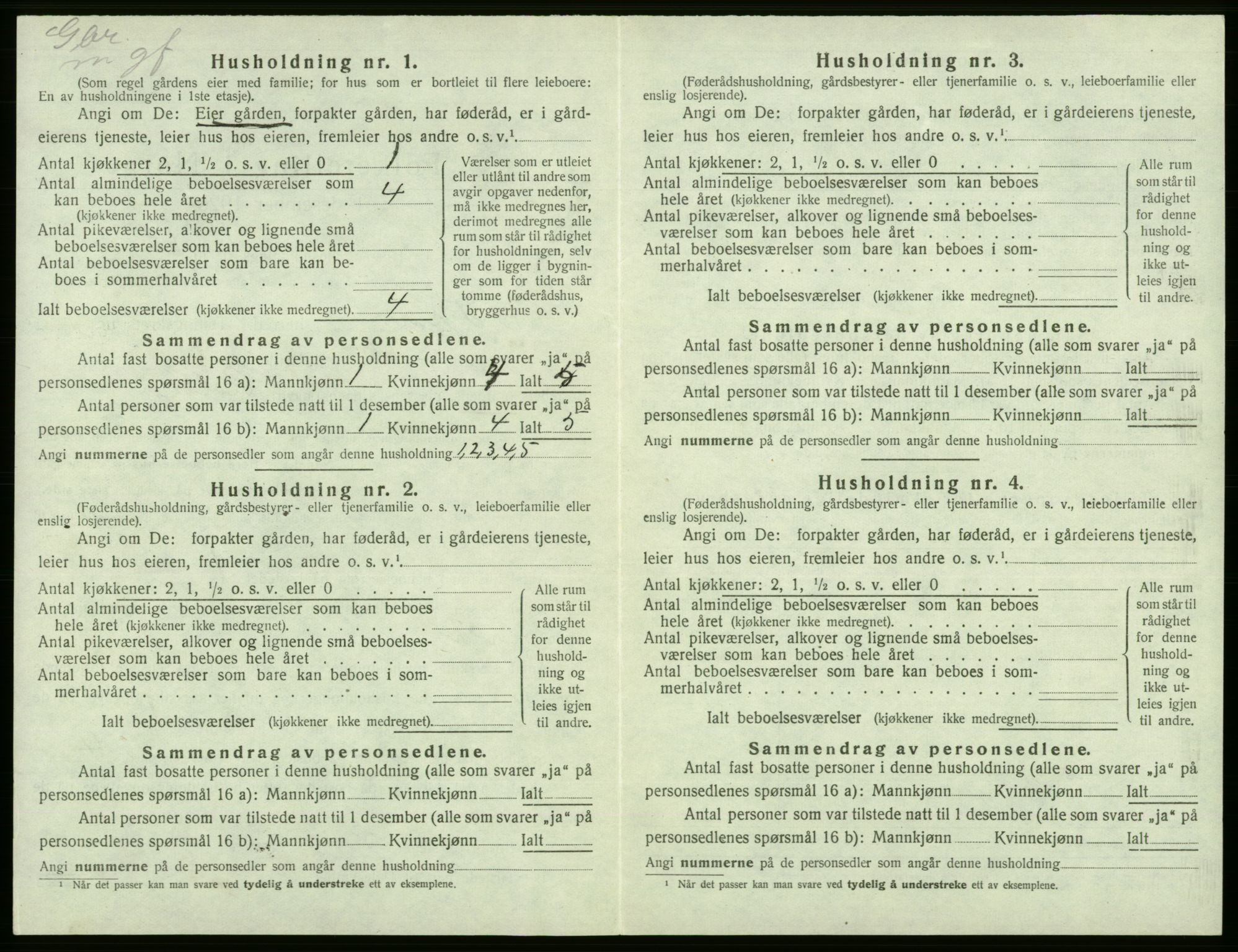 SAB, 1920 census for Tysnes, 1920, p. 667