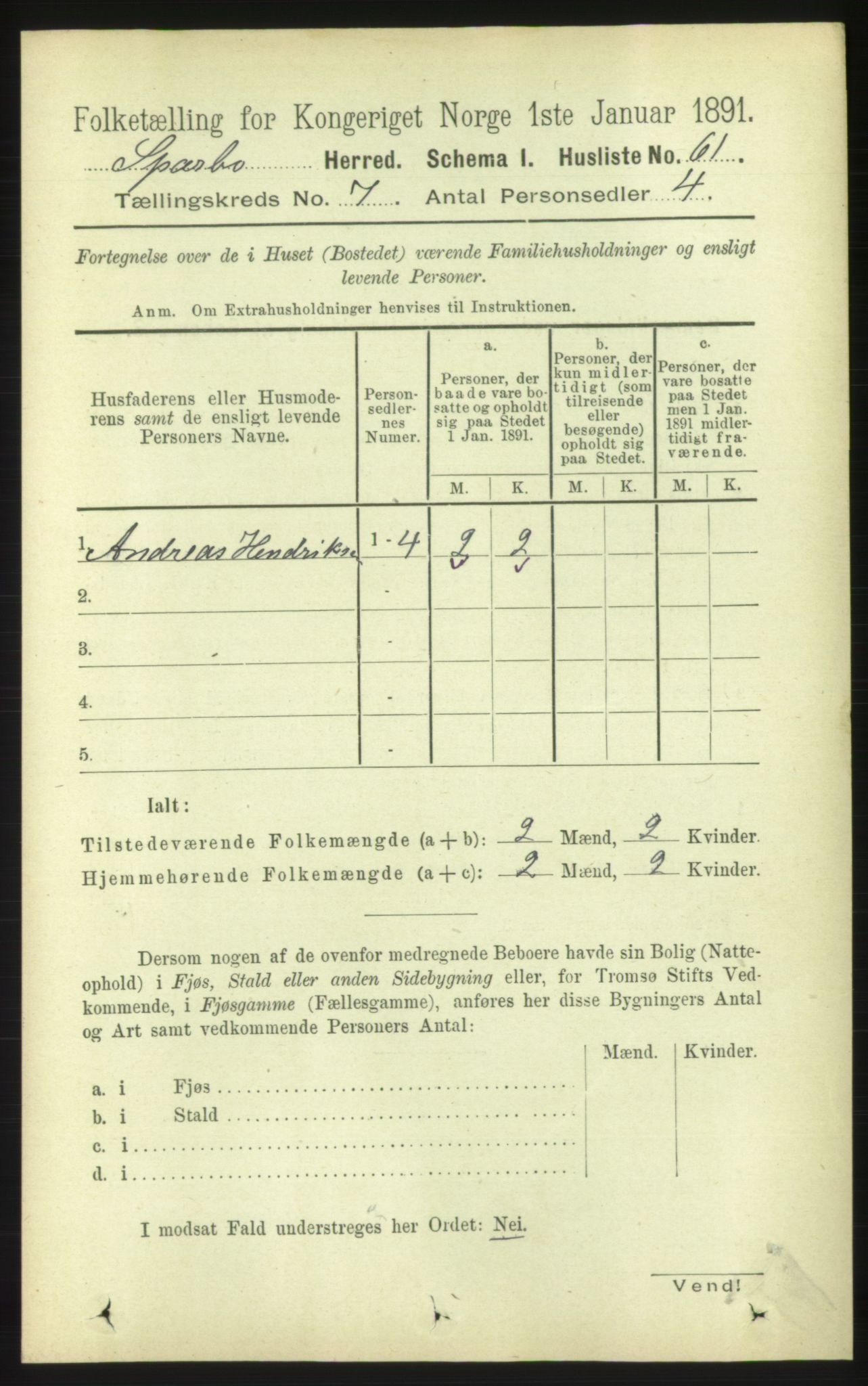 RA, 1891 census for 1731 Sparbu, 1891, p. 2396