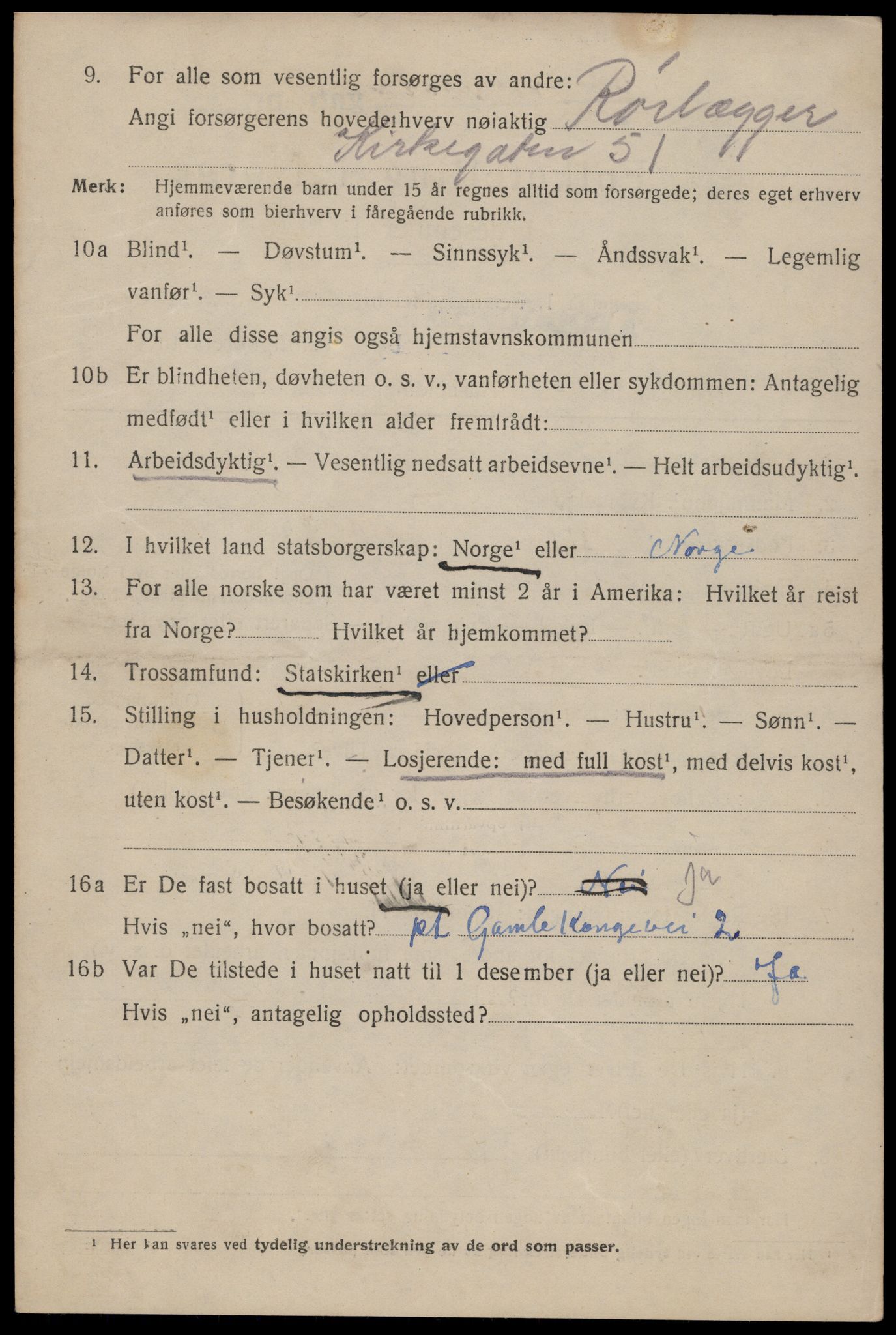 SAT, 1920 census for Trondheim, 1920, p. 118283