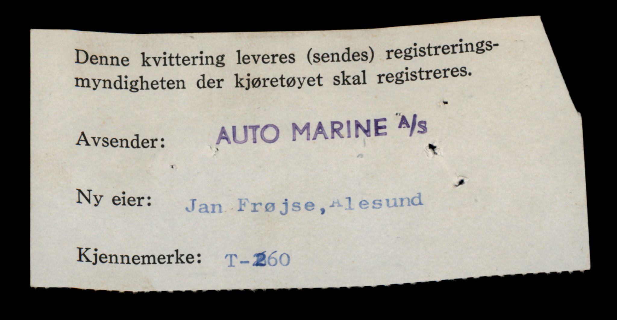 Møre og Romsdal vegkontor - Ålesund trafikkstasjon, SAT/A-4099/F/Fe/L0003: Registreringskort for kjøretøy T 232 - T 340, 1927-1998, p. 778