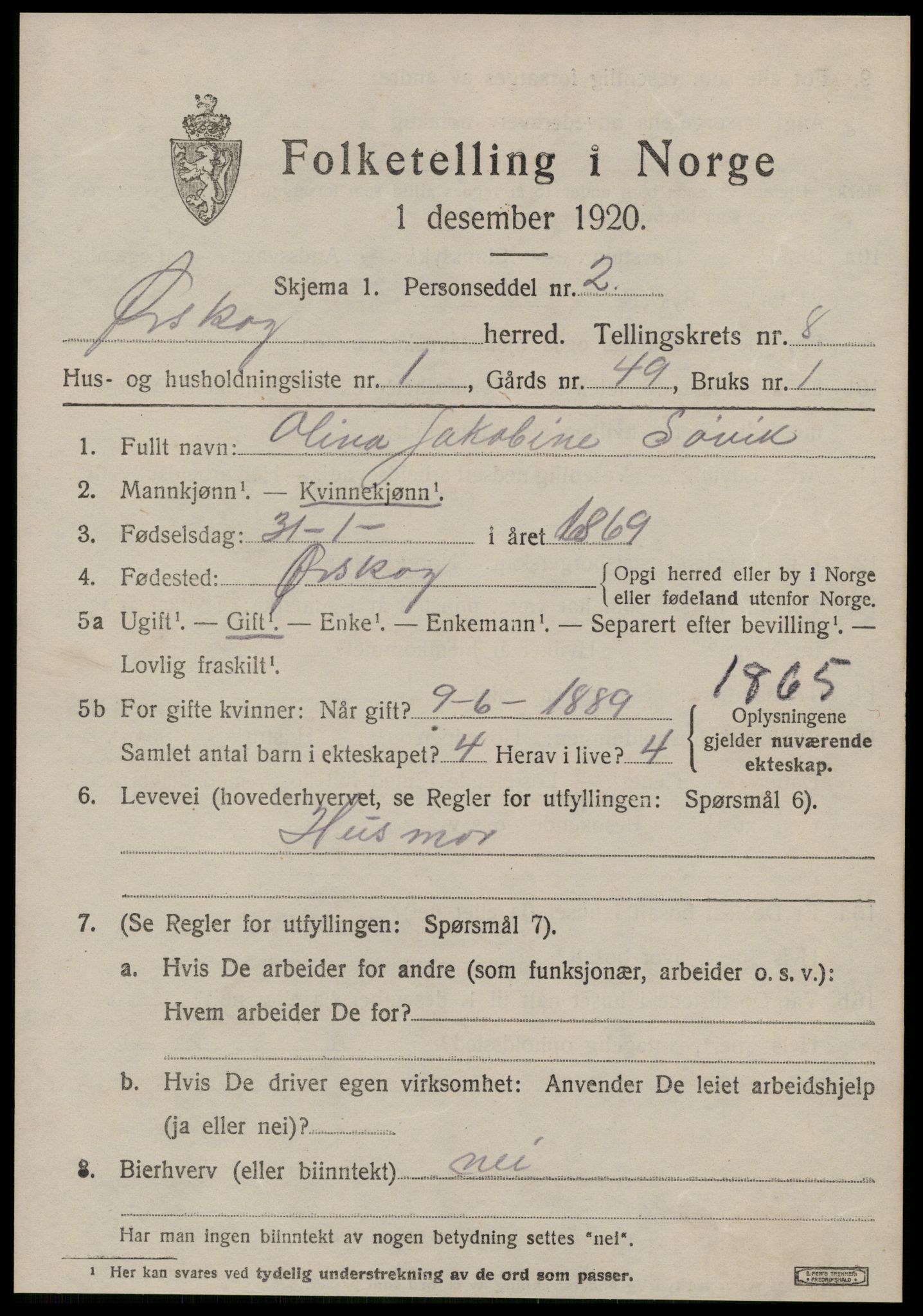 SAT, 1920 census for Ørskog, 1920, p. 4186