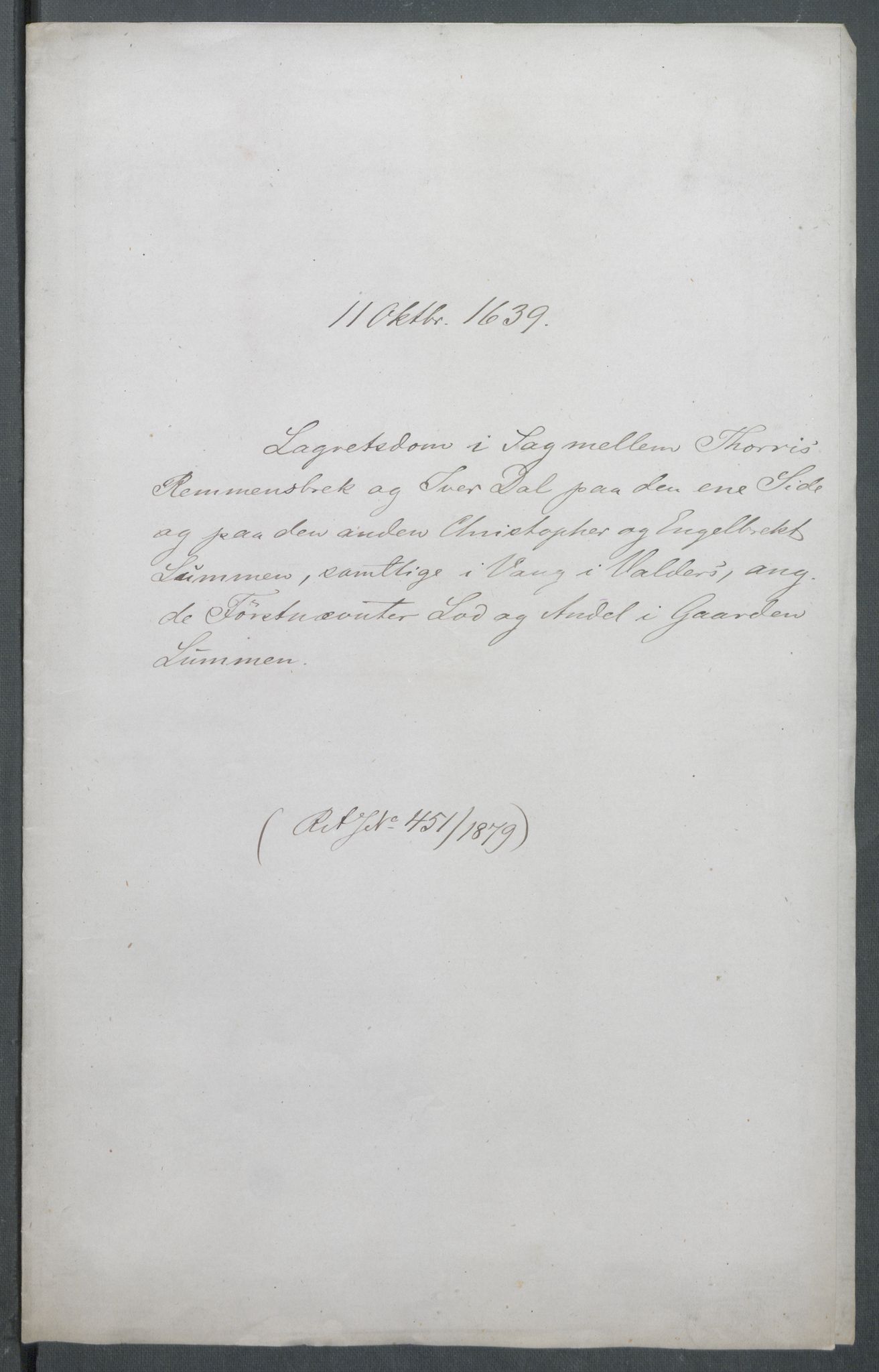 Riksarkivets diplomsamling, AV/RA-EA-5965/F02/L0152: Dokumenter, 1639, p. 87