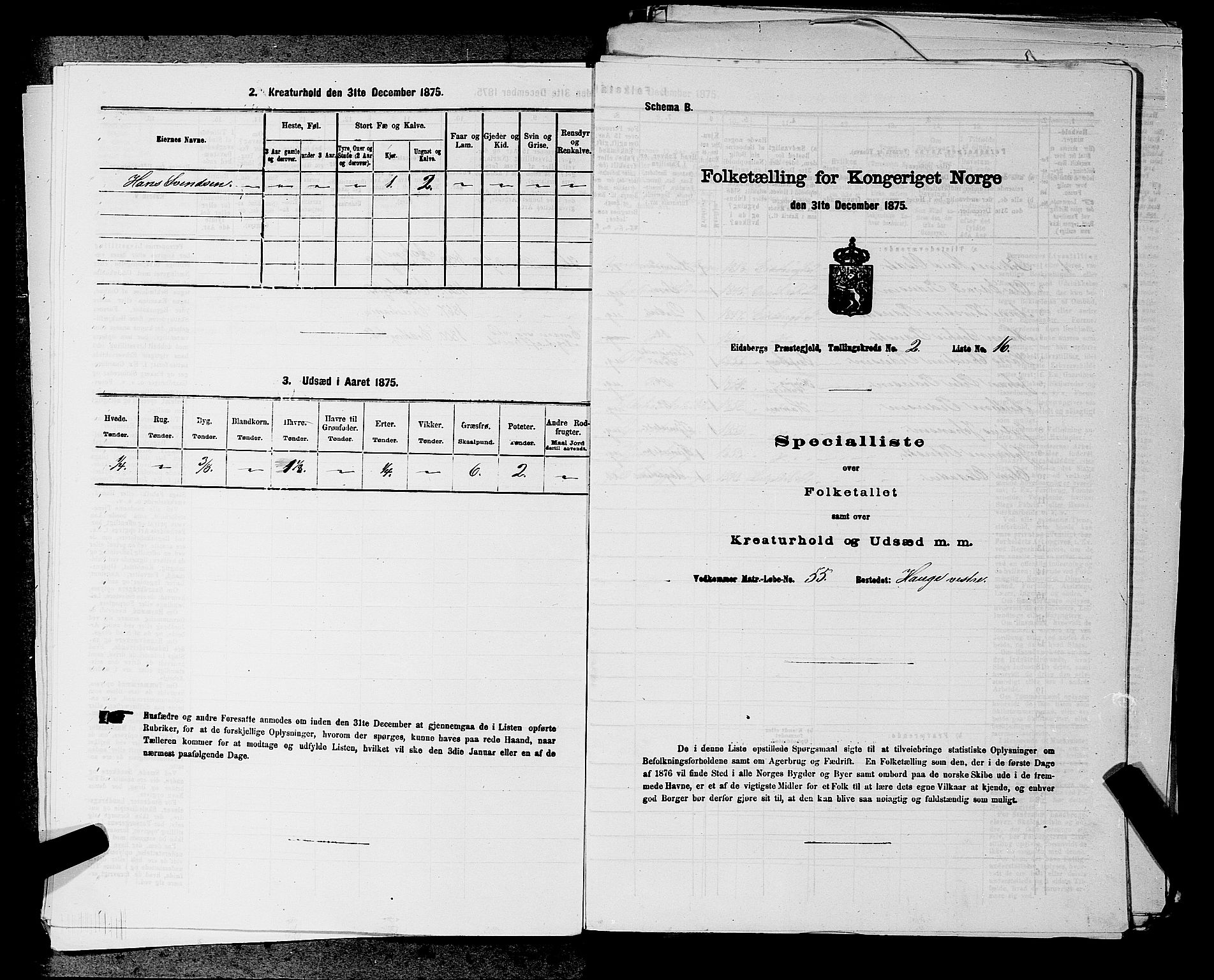 RA, 1875 census for 0125P Eidsberg, 1875, p. 397