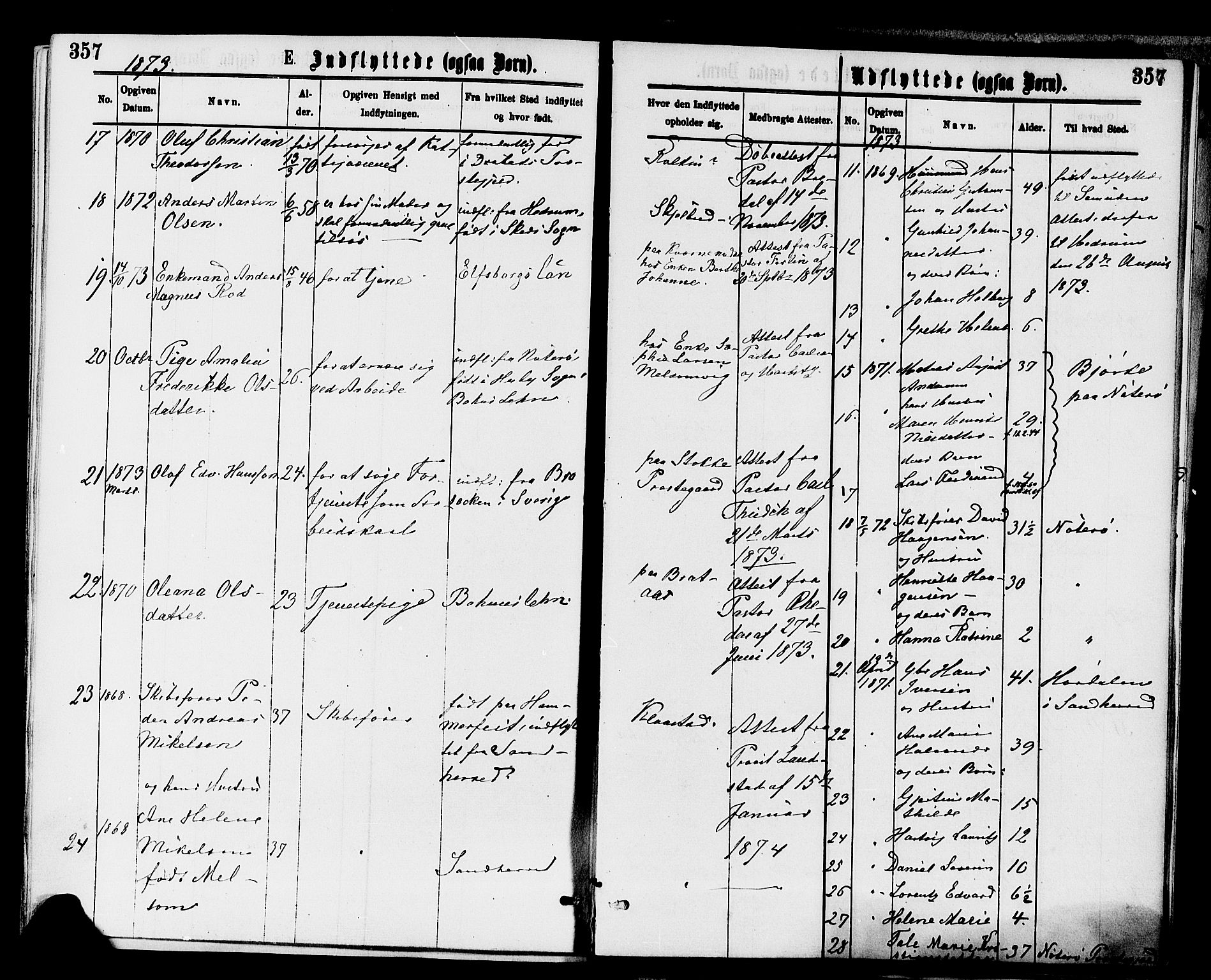 Stokke kirkebøker, AV/SAKO-A-320/F/Fa/L0009: Parish register (official) no. I 9, 1872-1883, p. 357