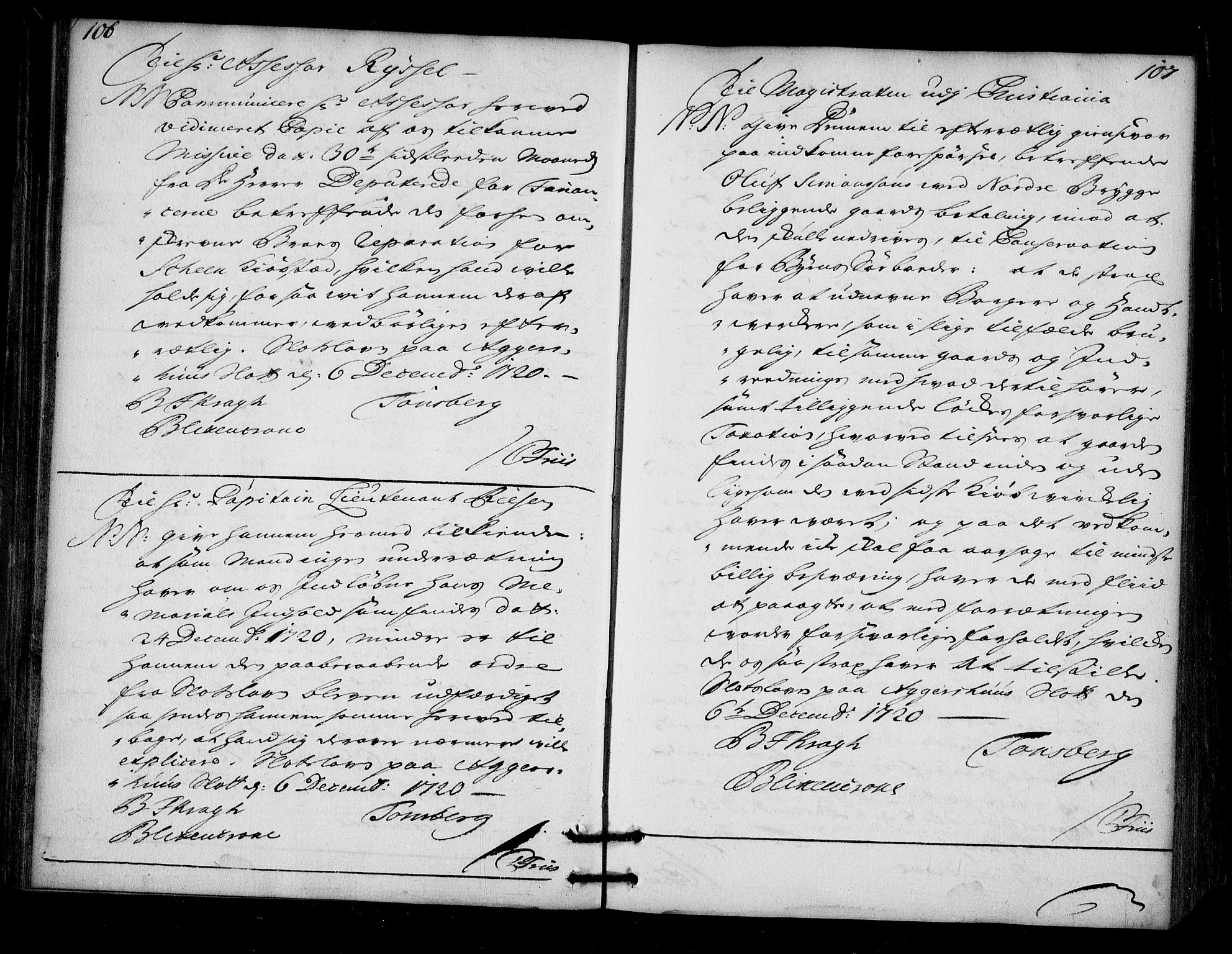 Stattholderembetet 1572-1771, AV/RA-EA-2870/Bd/L0013: Ordreprotokoll, 1720-1722, p. 106-107