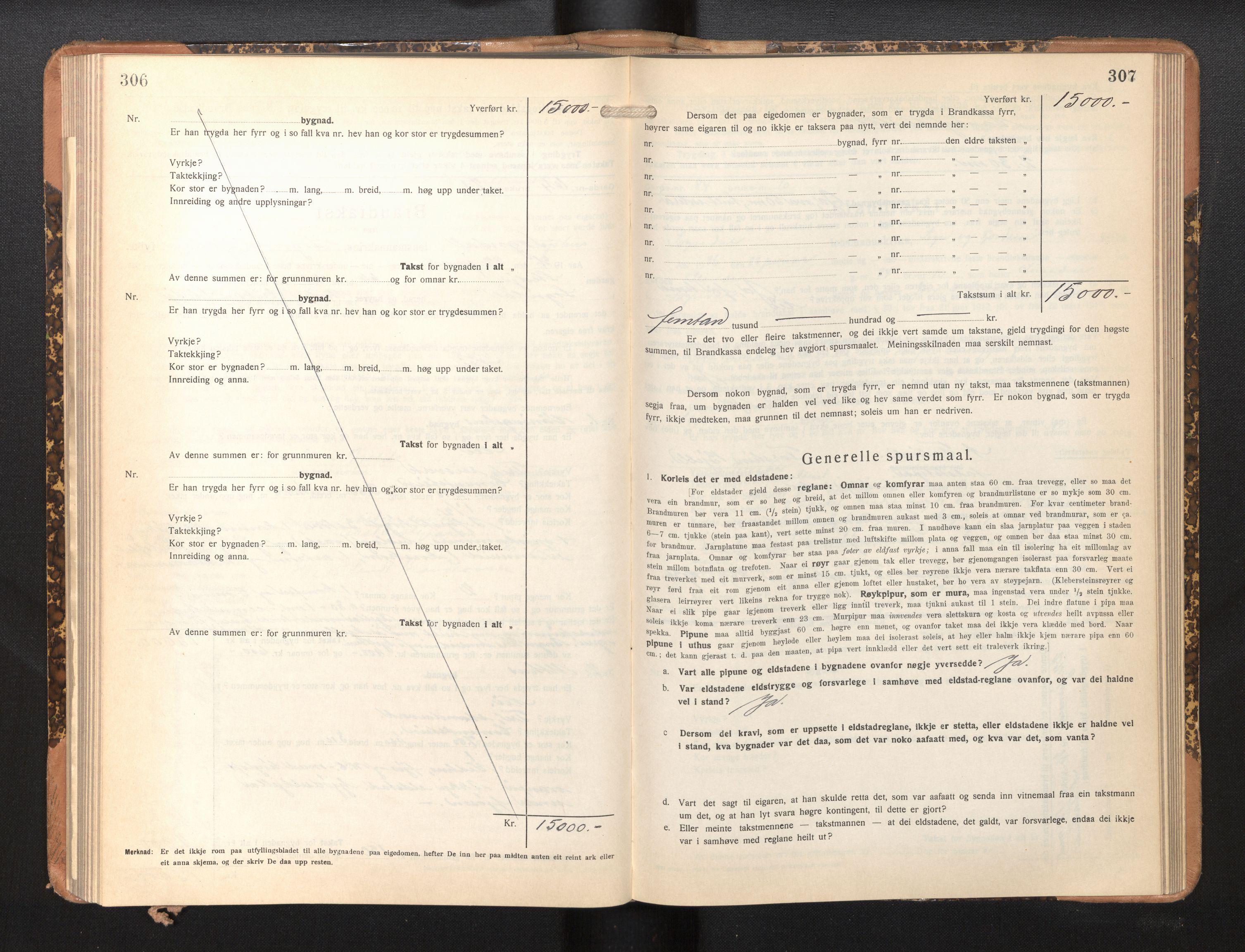 Lensmannen i Sogndal, SAB/A-29901/0012/L0013: Branntakstprotokoll, skjematakst, 1931-1938, p. 306-307