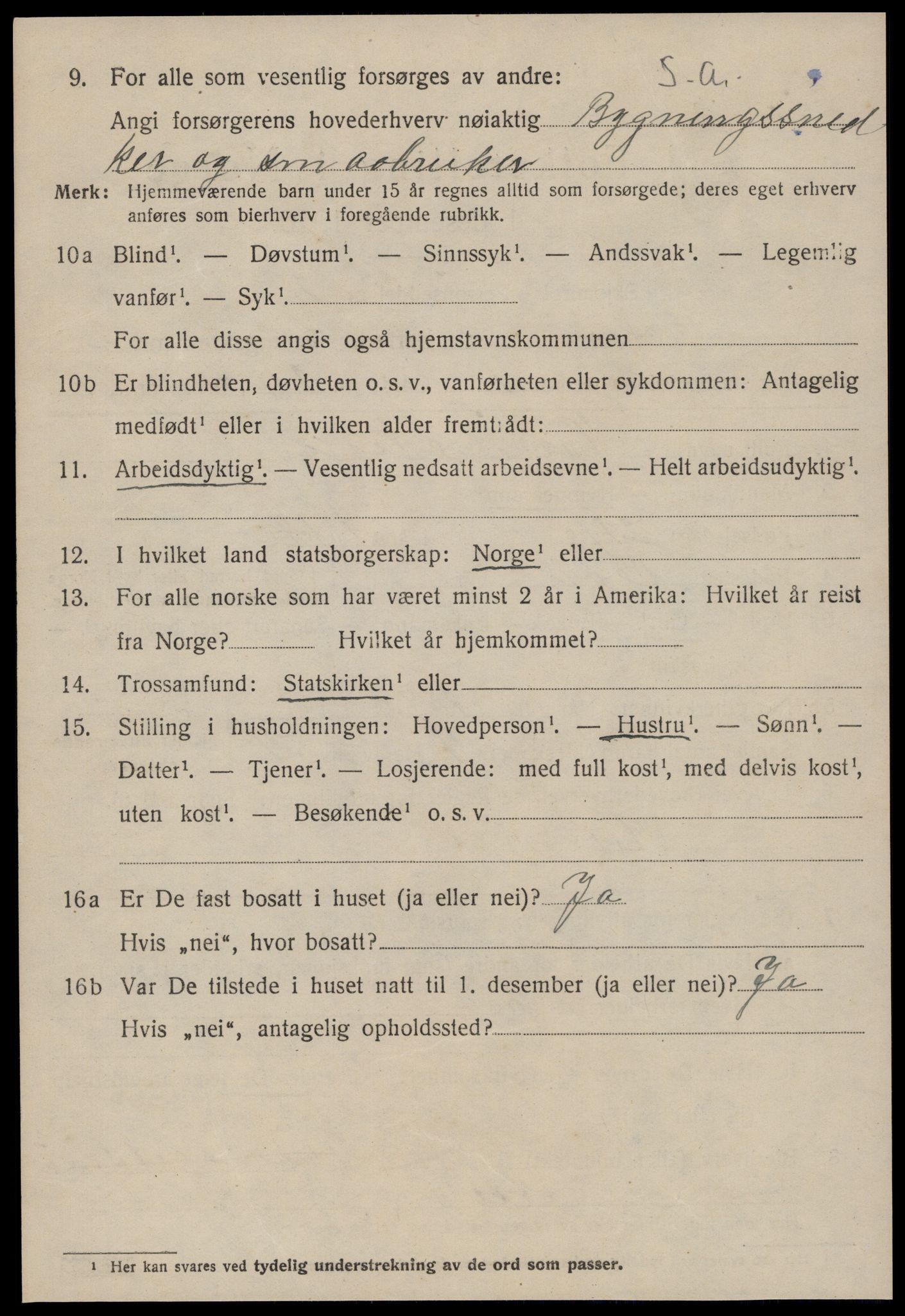 SAT, 1920 census for Bolsøy, 1920, p. 3058