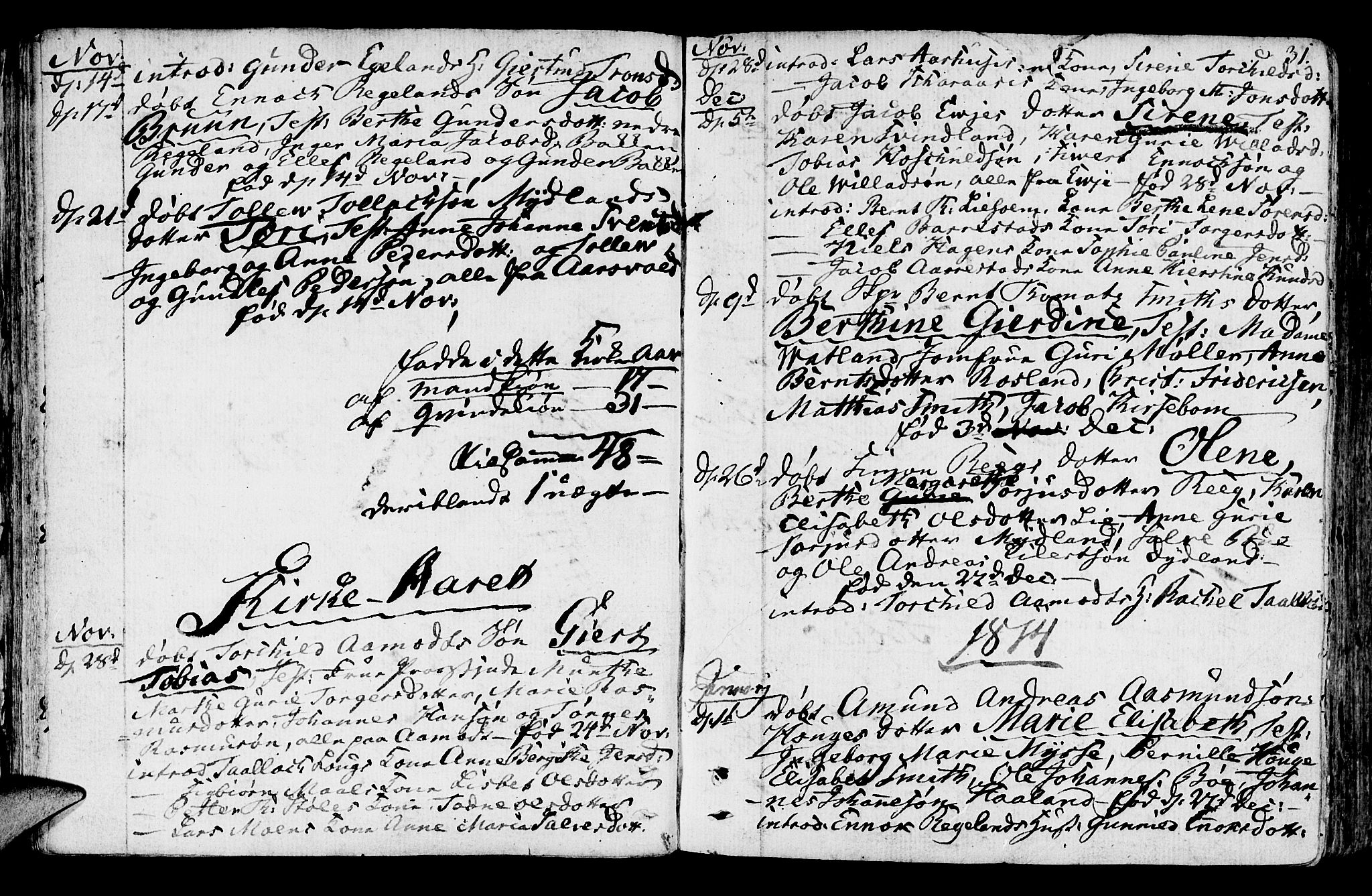 Sokndal sokneprestkontor, AV/SAST-A-101808: Parish register (official) no. A 5, 1806-1826, p. 31