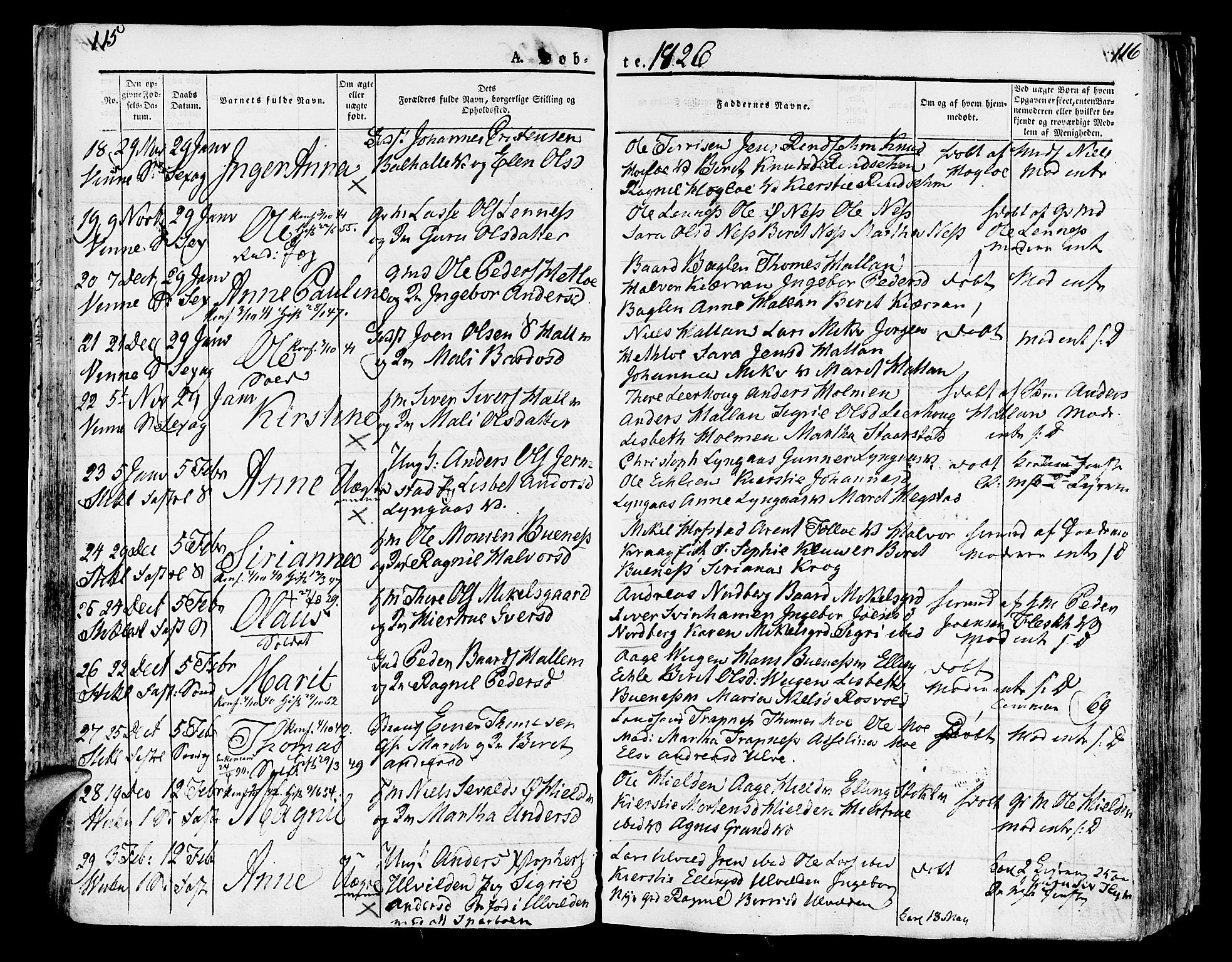 Ministerialprotokoller, klokkerbøker og fødselsregistre - Nord-Trøndelag, SAT/A-1458/723/L0237: Parish register (official) no. 723A06, 1822-1830, p. 115-116