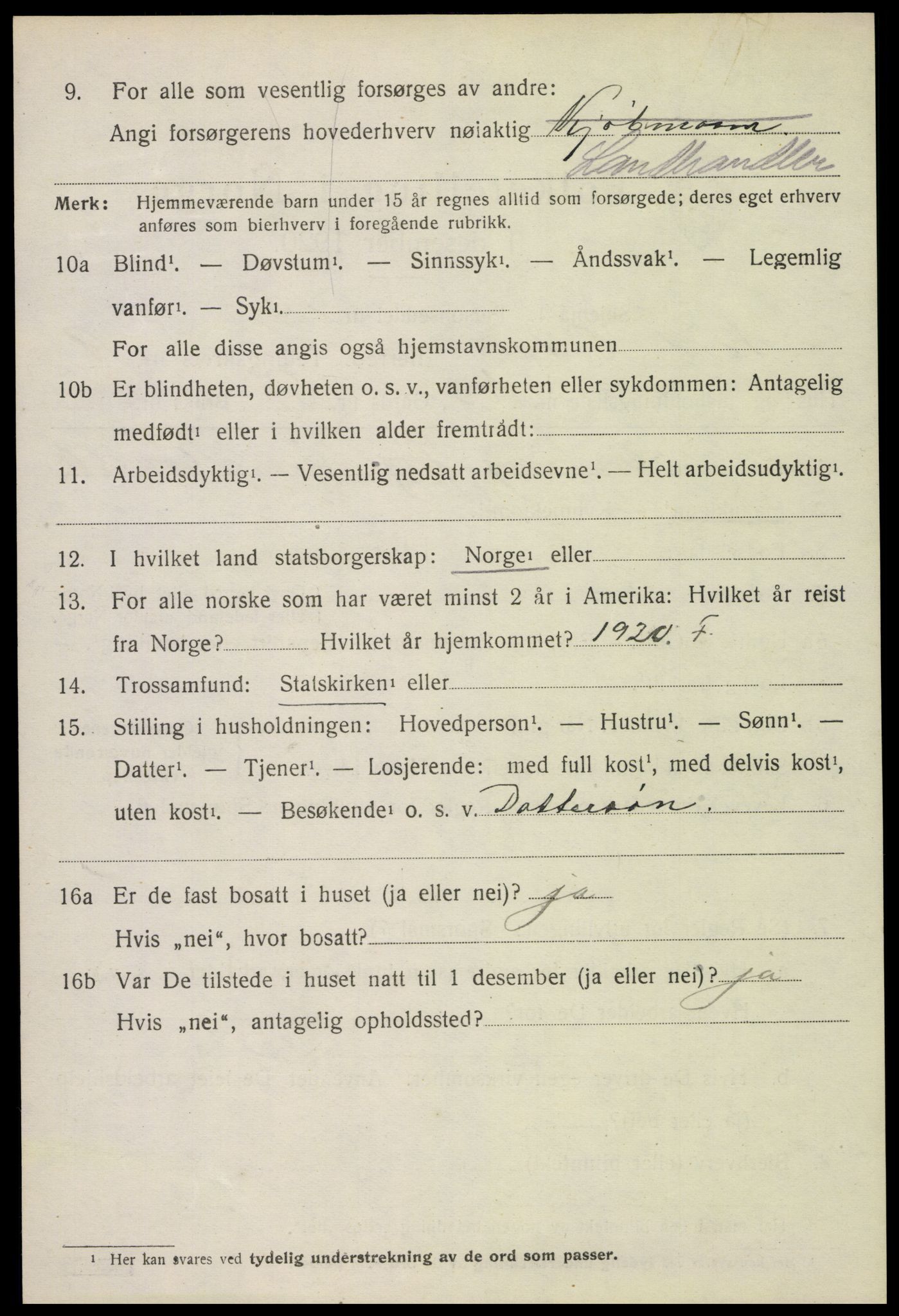 SAH, 1920 census for Nord-Odal, 1920, p. 10852