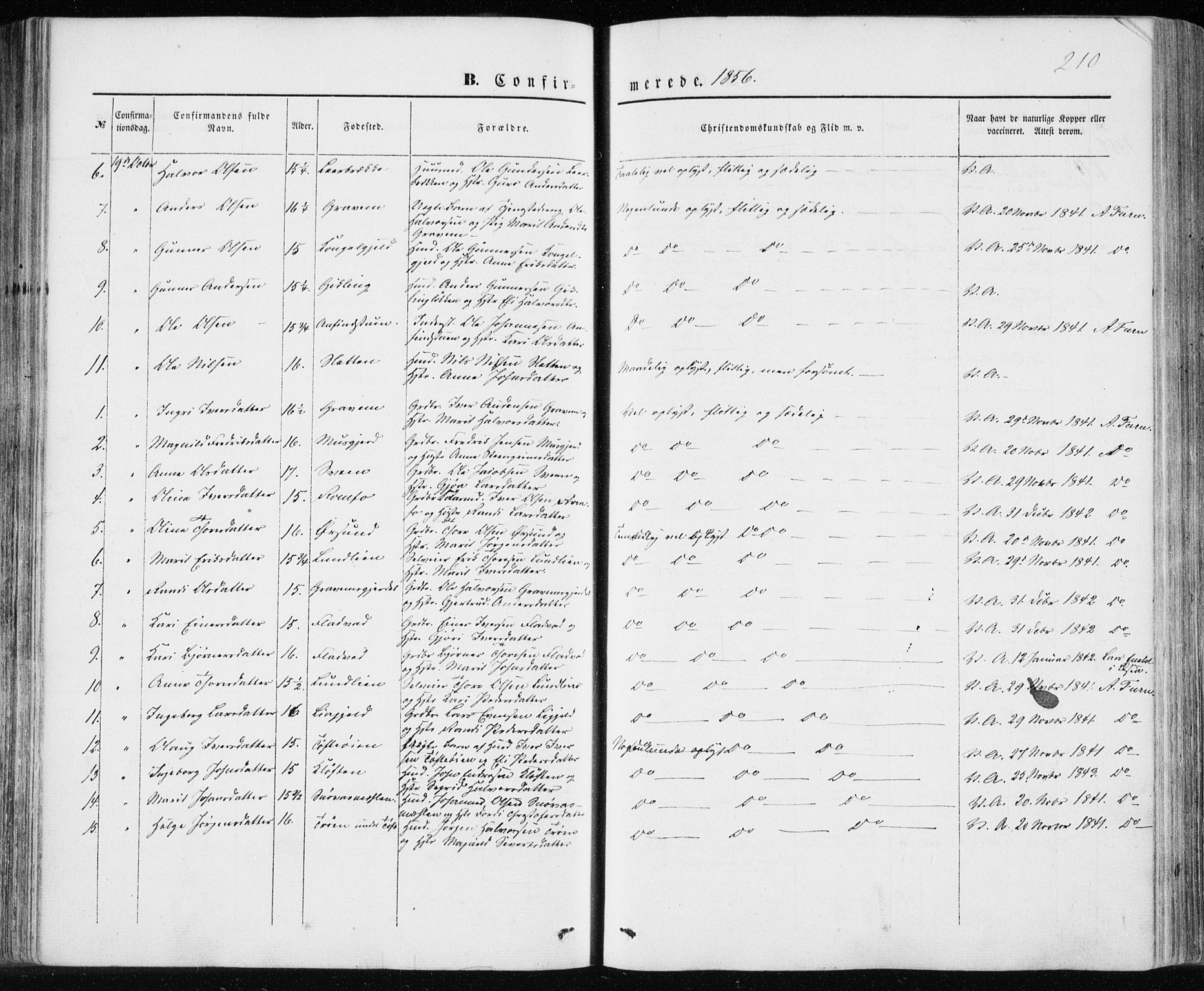 Ministerialprotokoller, klokkerbøker og fødselsregistre - Møre og Romsdal, SAT/A-1454/590/L1013: Parish register (official) no. 590A05, 1847-1877, p. 210