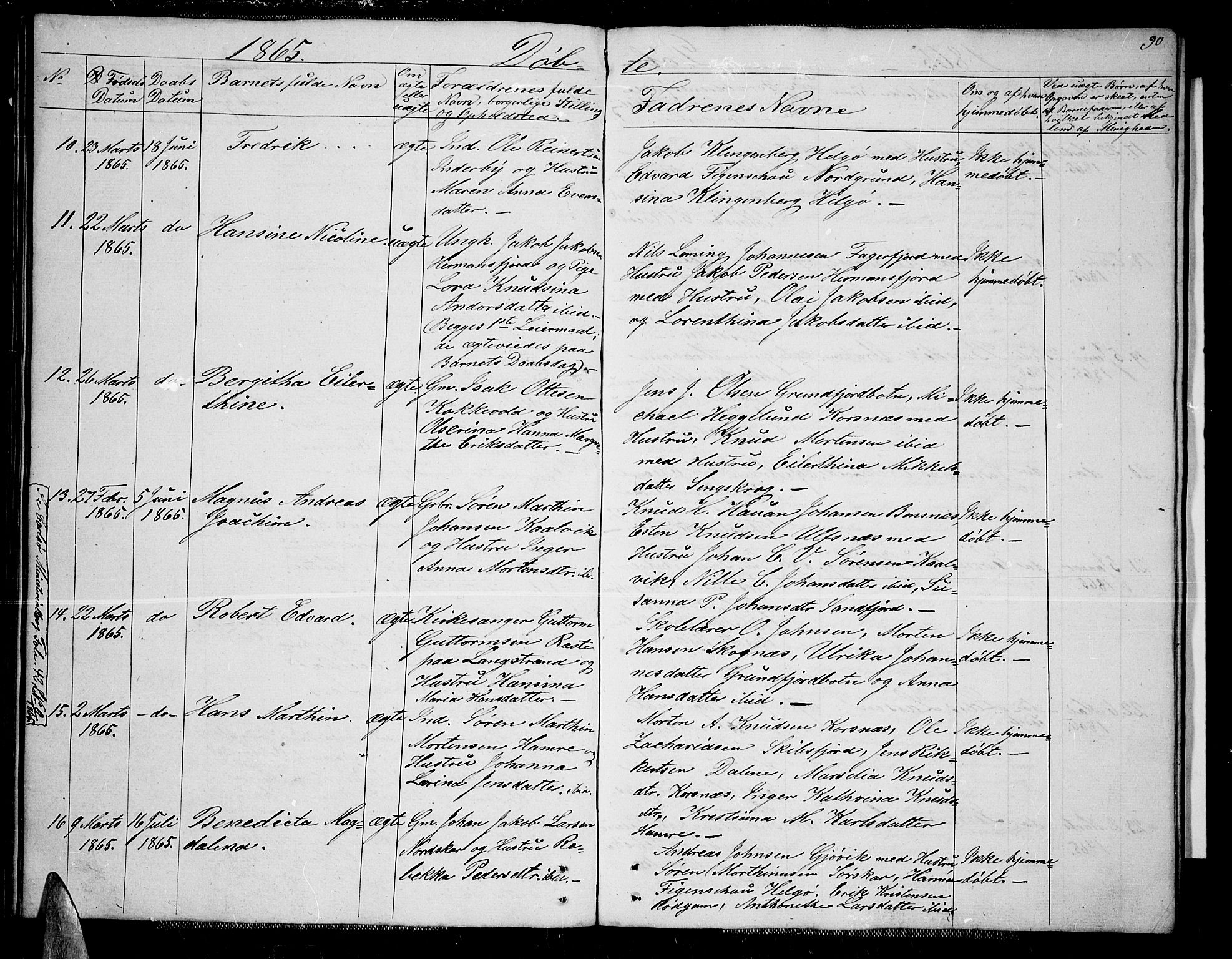 Karlsøy sokneprestembete, AV/SATØ-S-1299/H/Ha/Hab/L0004klokker: Parish register (copy) no. 4, 1845-1870, p. 90