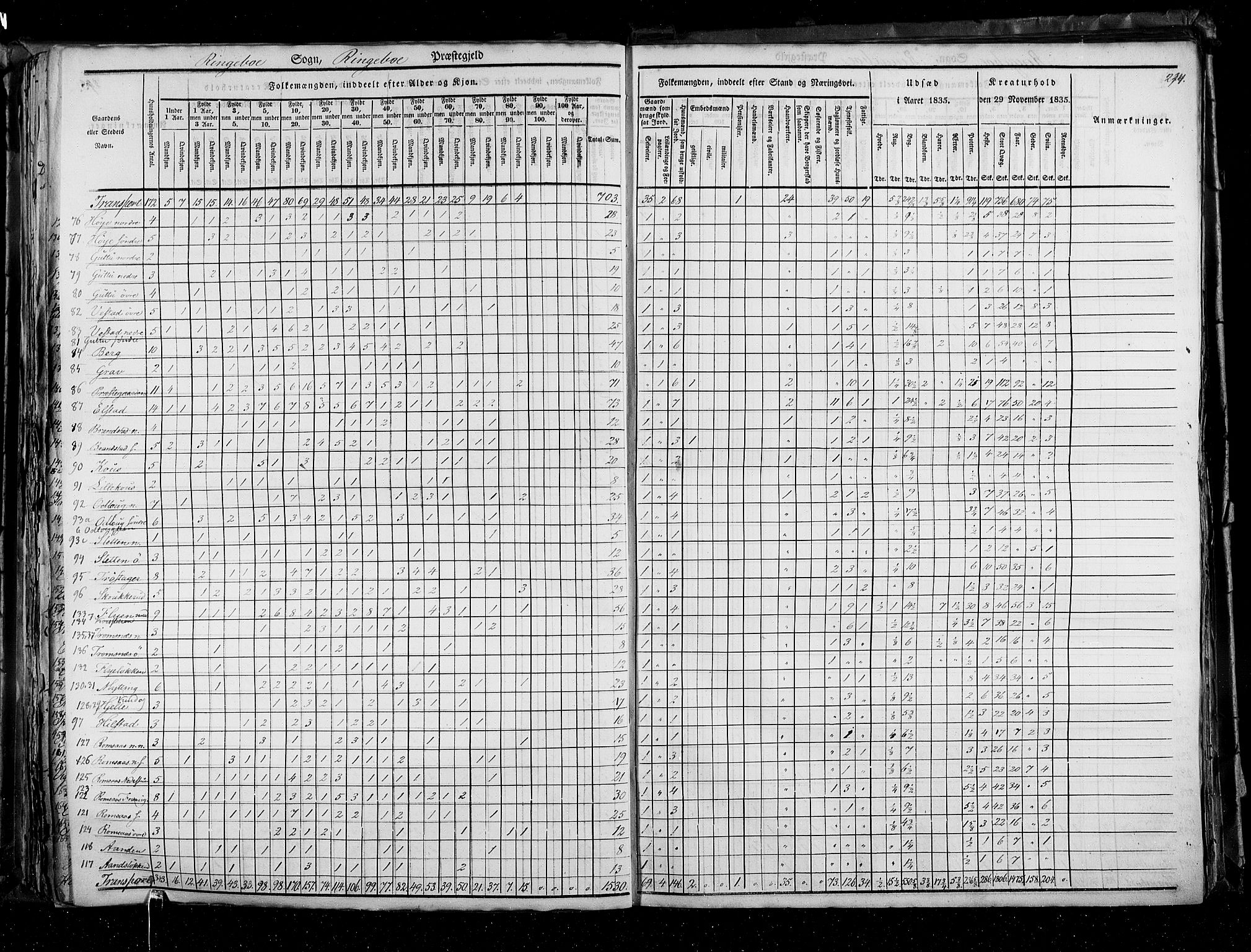 RA, Census 1835, vol. 3: Hedemarken amt og Kristians amt, 1835, p. 294