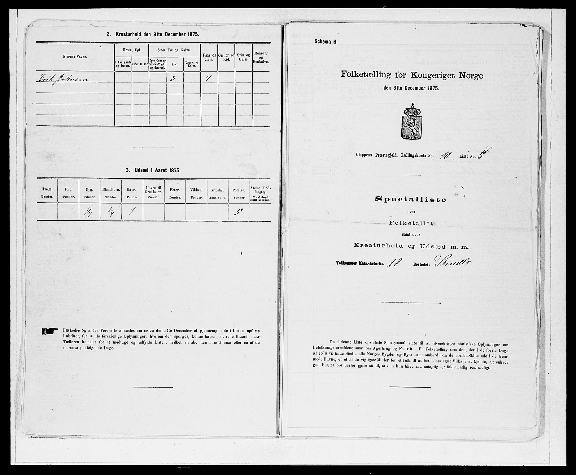 SAB, 1875 Census for 1445P Gloppen, 1875, p. 1087