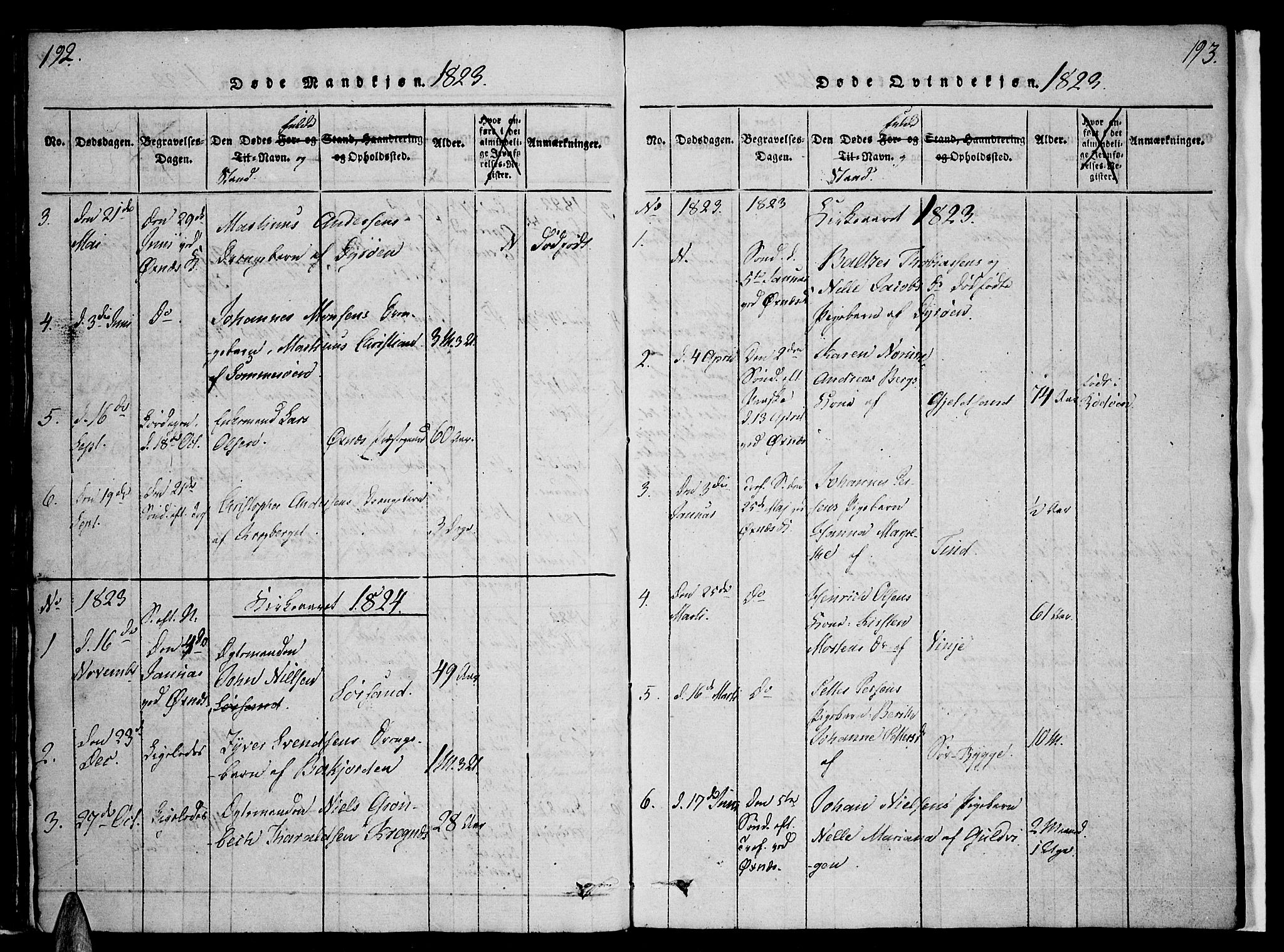 Ministerialprotokoller, klokkerbøker og fødselsregistre - Nordland, SAT/A-1459/893/L1331: Parish register (official) no. 893A04, 1820-1840, p. 192-193
