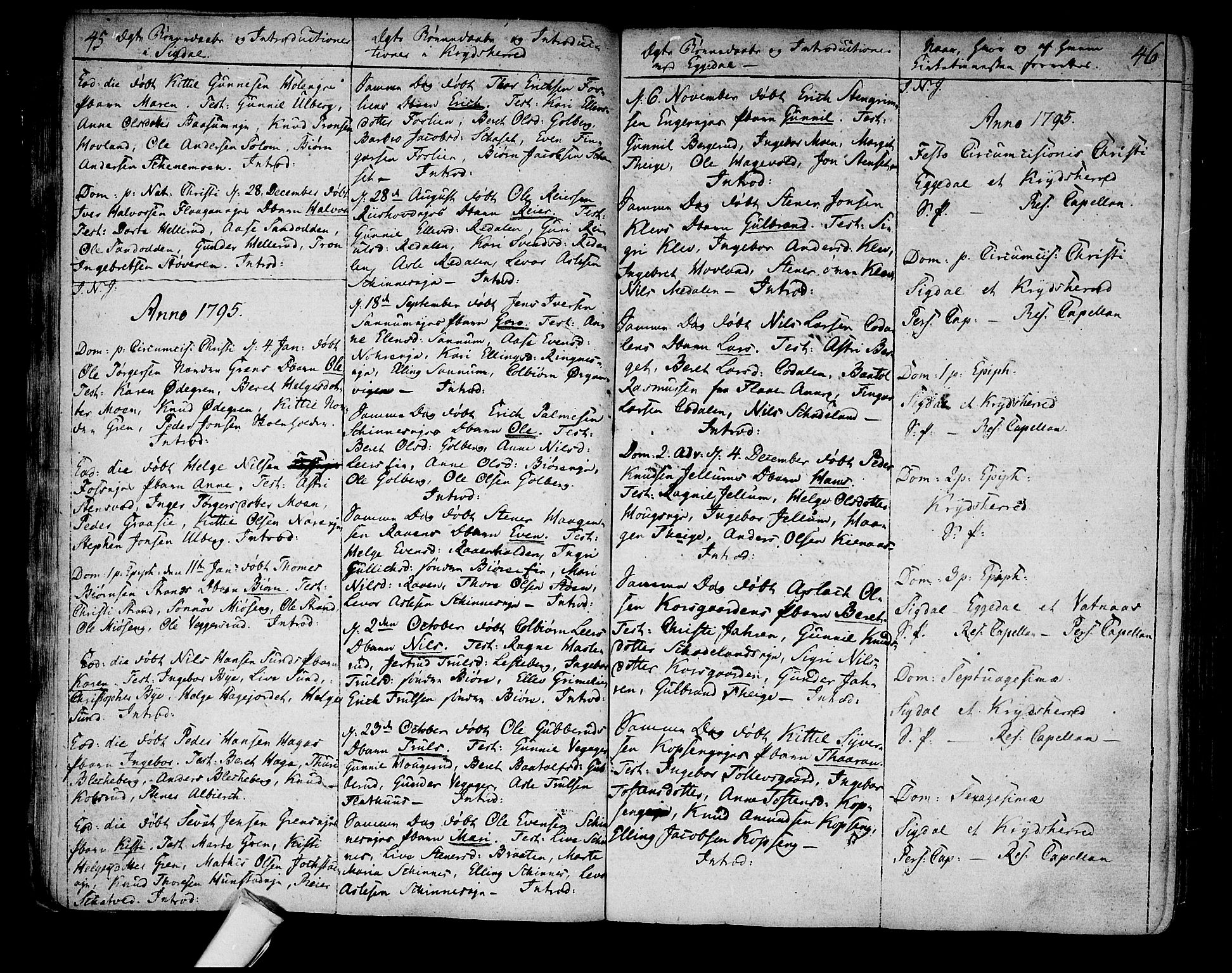 Sigdal kirkebøker, SAKO/A-245/F/Fa/L0003: Parish register (official) no. I 3, 1793-1811, p. 45-46