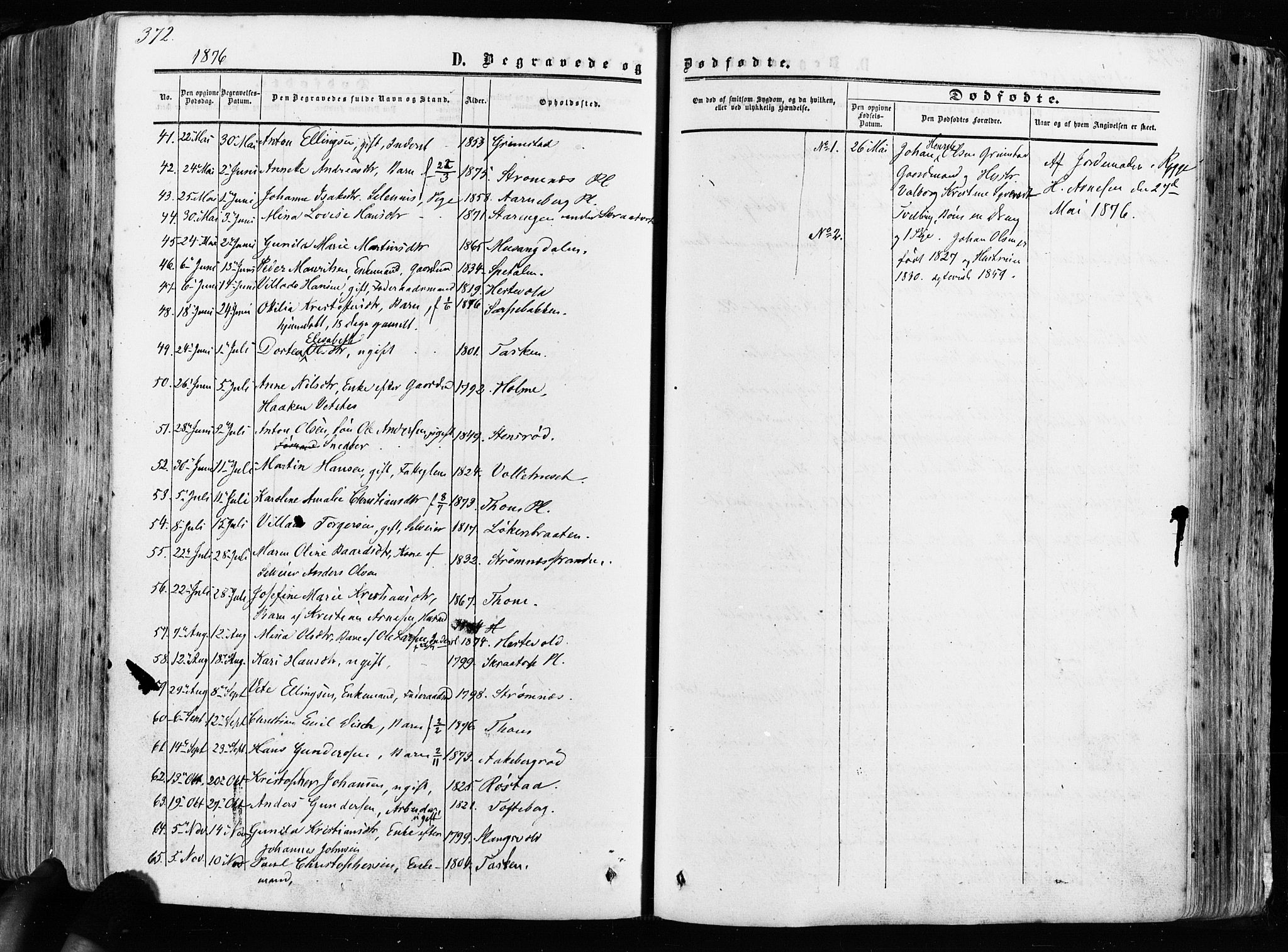 Råde prestekontor kirkebøker, AV/SAO-A-2009/F/Fa/L0006: Parish register (official) no. 6, 1854-1877, p. 372