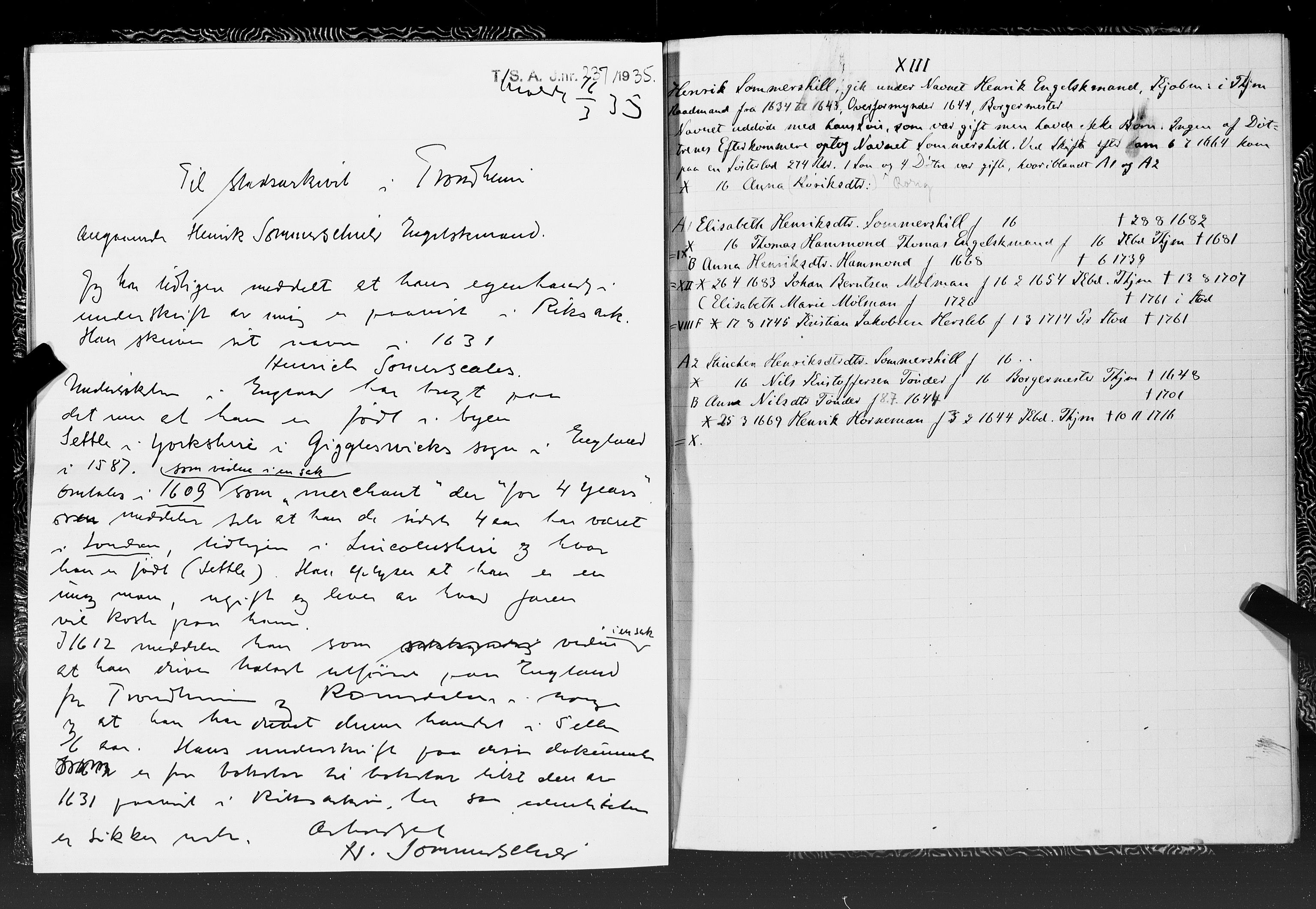 Hornemans samlinger, SAT/PA-X/A/L0014: Jakob Hersleb Hornemans forfedre, 1600-1886