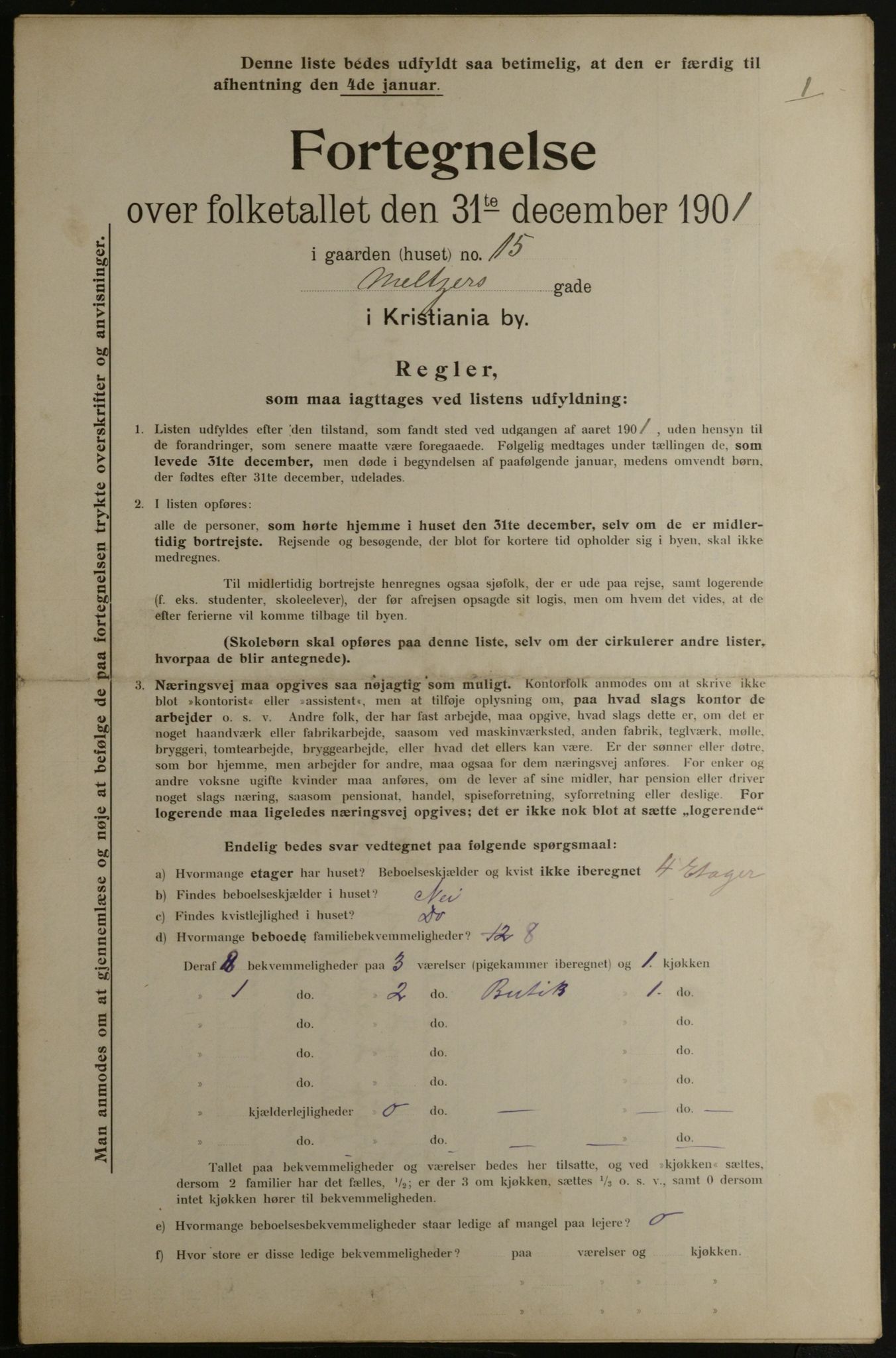 OBA, Municipal Census 1901 for Kristiania, 1901, p. 10042