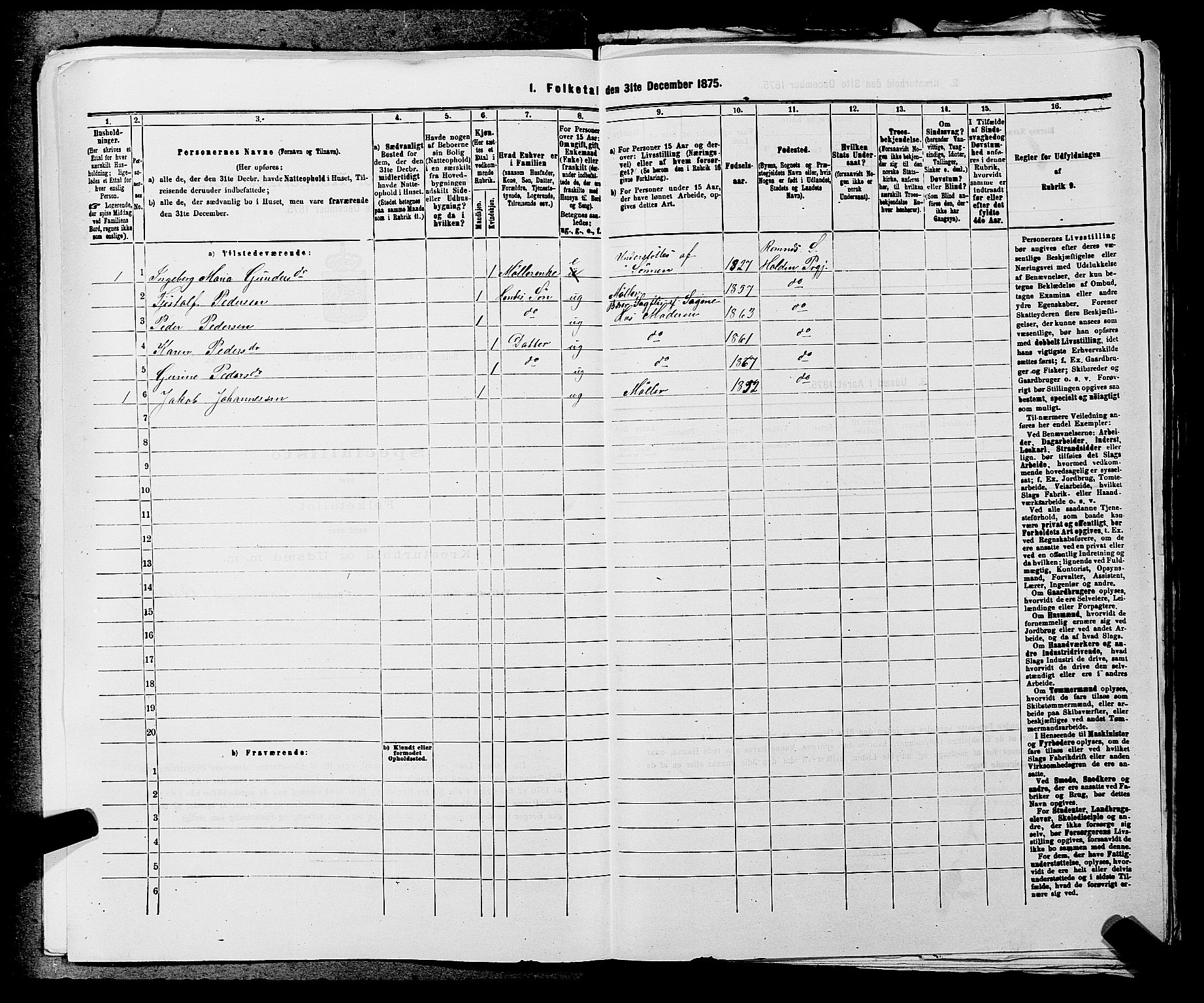 SAKO, 1875 census for 0819P Holla, 1875, p. 1085