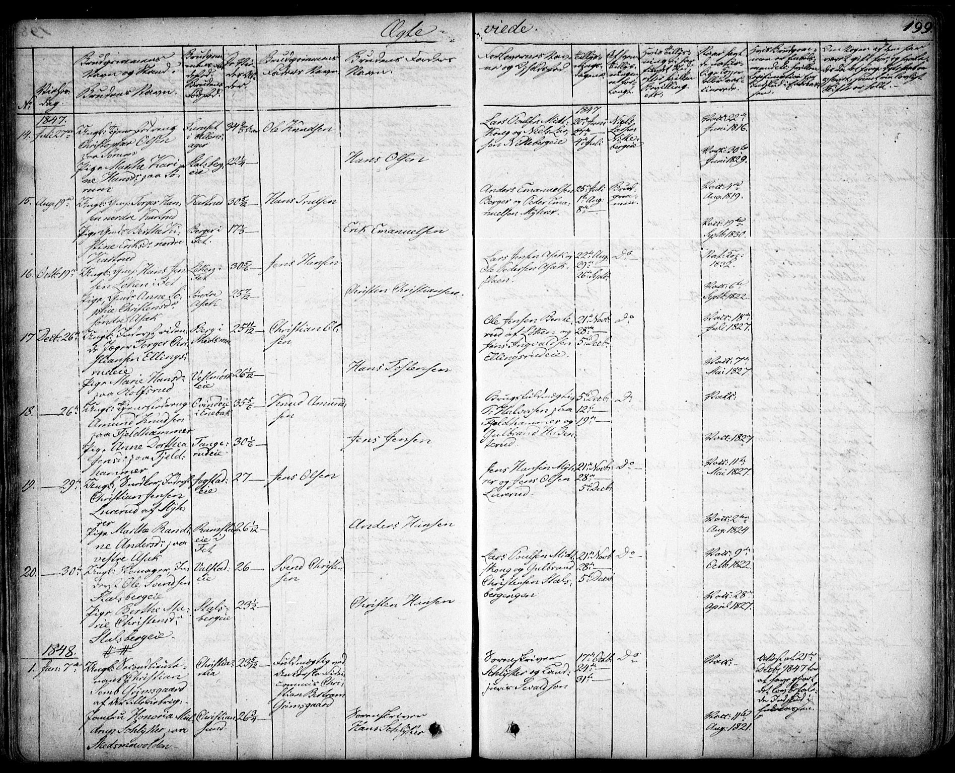 Skedsmo prestekontor Kirkebøker, SAO/A-10033a/F/Fa/L0009: Parish register (official) no. I 9, 1830-1853, p. 199