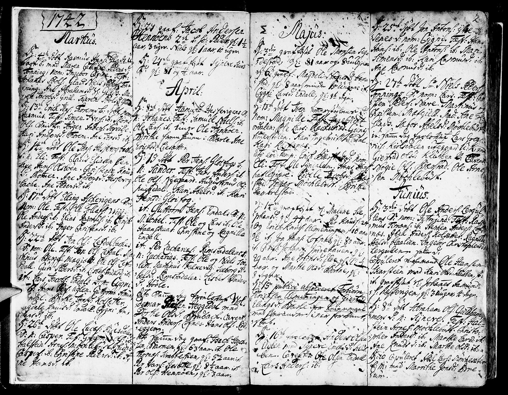 Davik sokneprestembete, SAB/A-79701/H/Haa/Haaa/L0002: Parish register (official) no. A 2, 1742-1816, p. 2