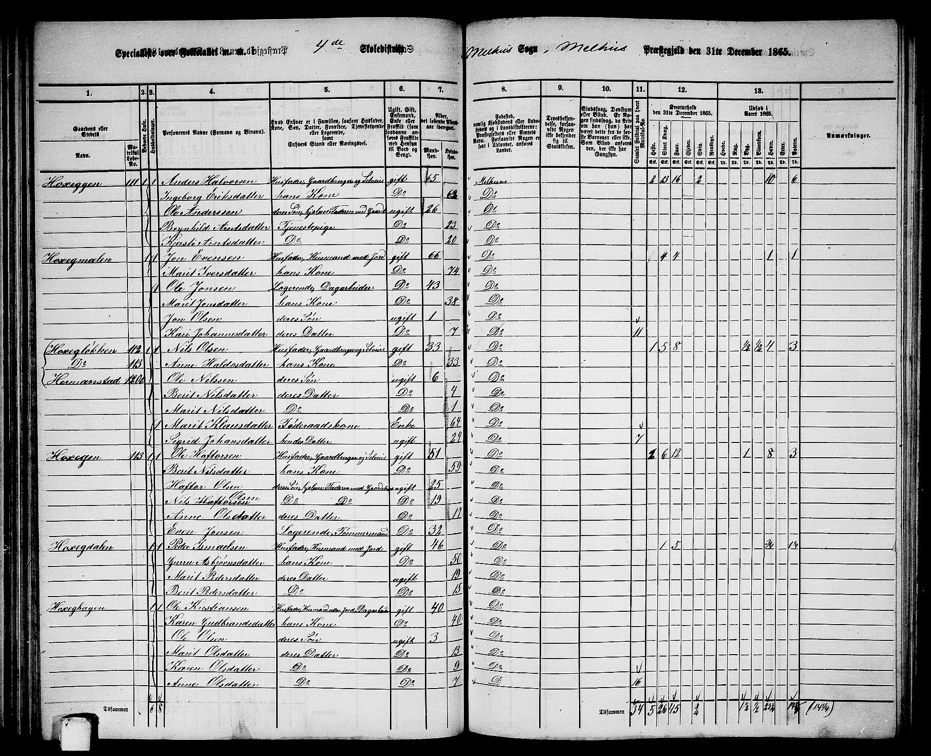 RA, 1865 census for Melhus, 1865, p. 78