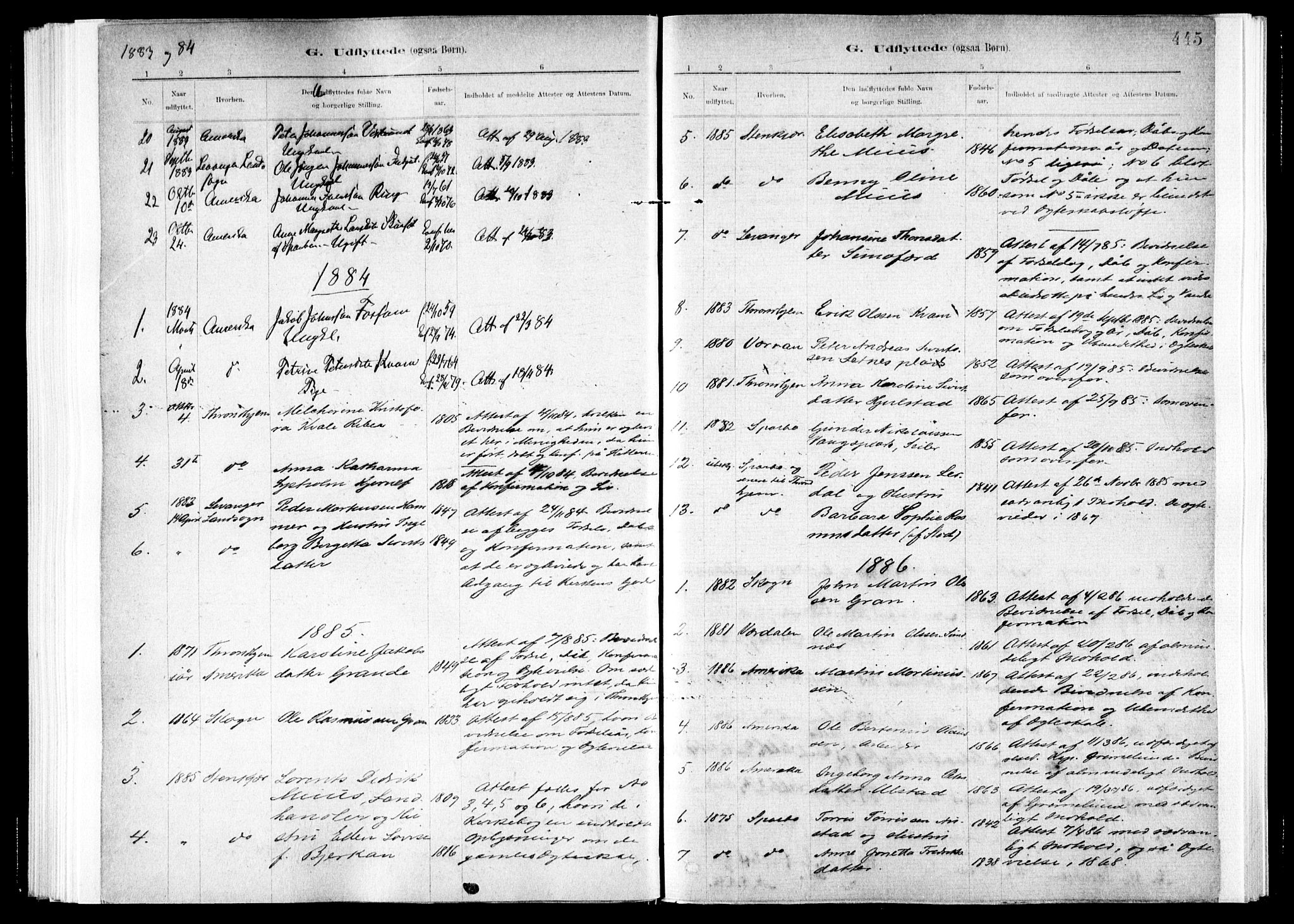 Ministerialprotokoller, klokkerbøker og fødselsregistre - Nord-Trøndelag, SAT/A-1458/730/L0285: Parish register (official) no. 730A10, 1879-1914, p. 445