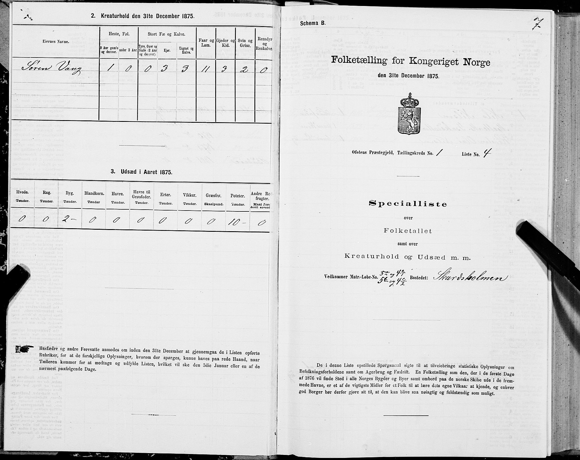 SAT, 1875 census for 1853P Ofoten, 1875, p. 1007