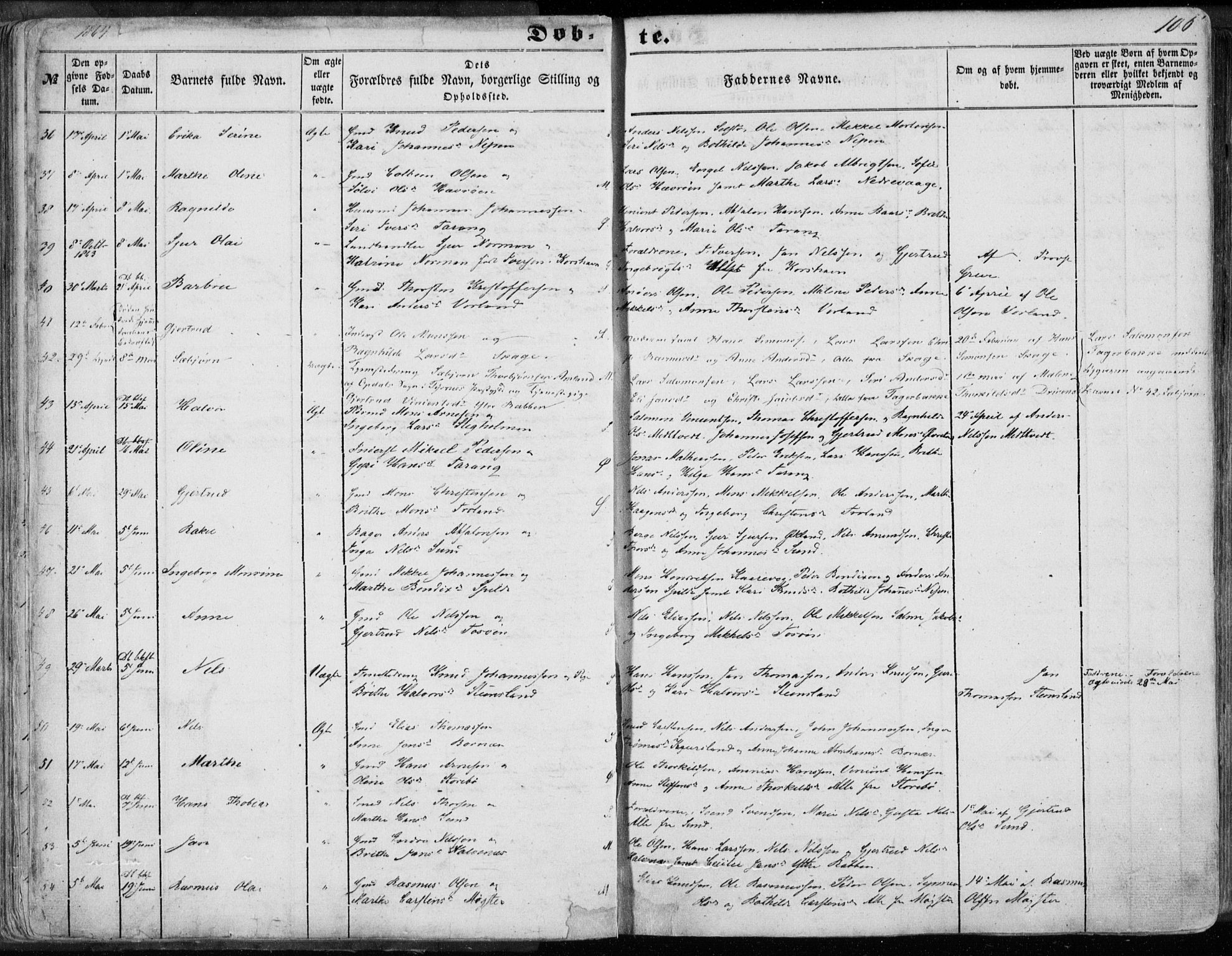 Sund sokneprestembete, SAB/A-99930: Parish register (official) no. A 14, 1850-1866, p. 106