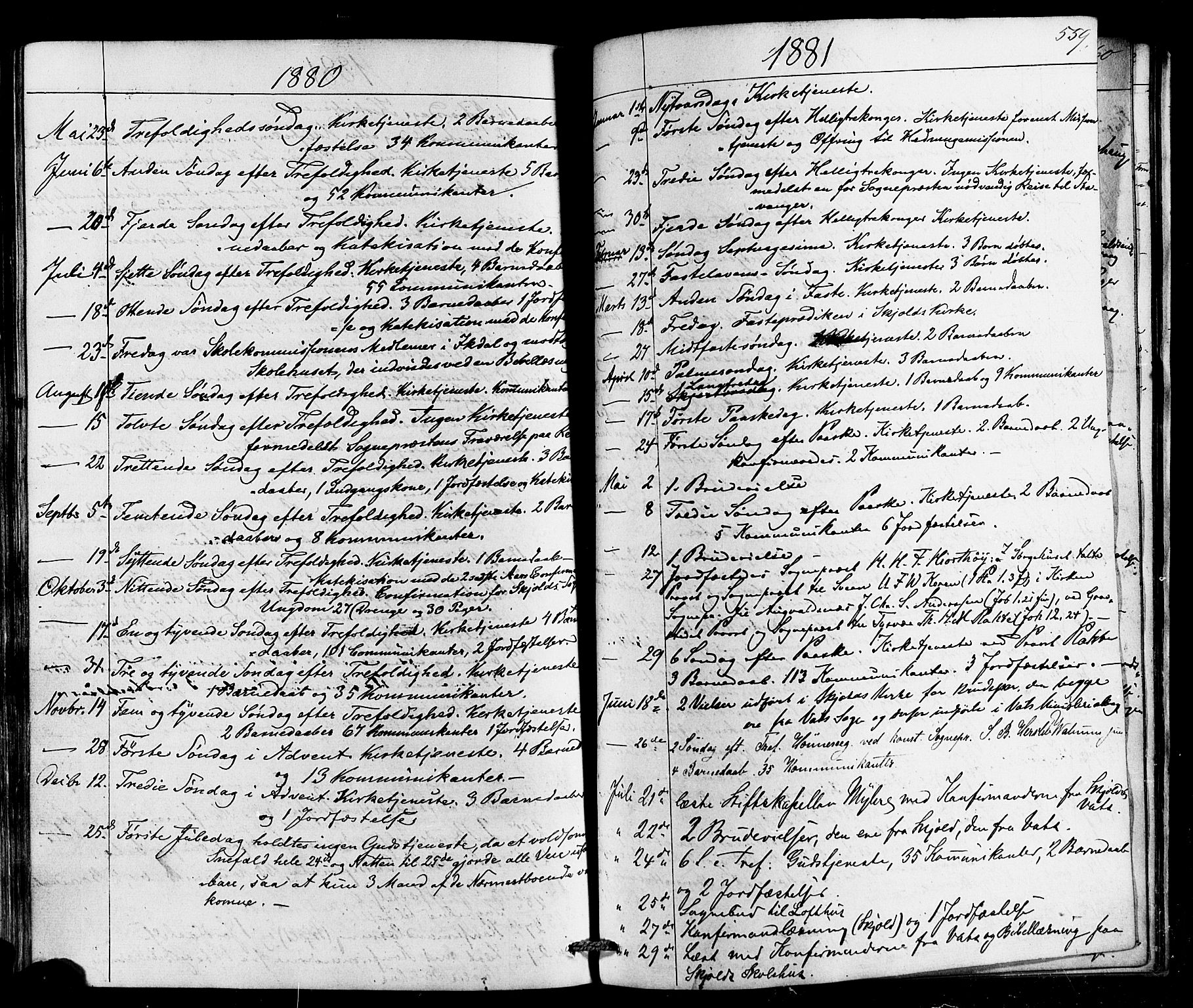 Skjold sokneprestkontor, AV/SAST-A-101847/H/Ha/Haa/L0008: Parish register (official) no. A 8, 1856-1882, p. 559