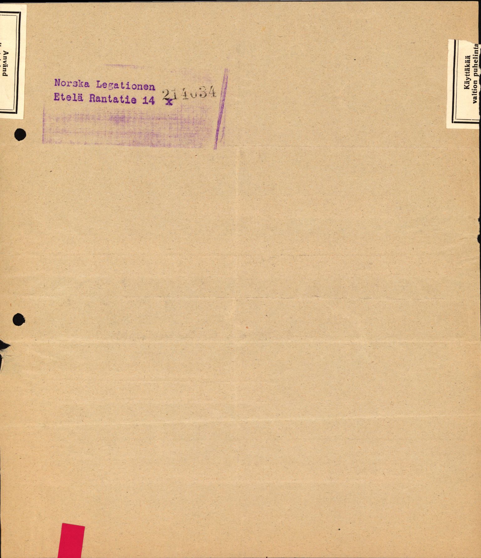Forsvaret, Forsvarets krigshistoriske avdeling, AV/RA-RAFA-2017/Y/Ya/L0006: II-C-11-11,2 - Utenriksdepartementet.  Legasjonen i Helsingfors., 1940-1946, p. 102