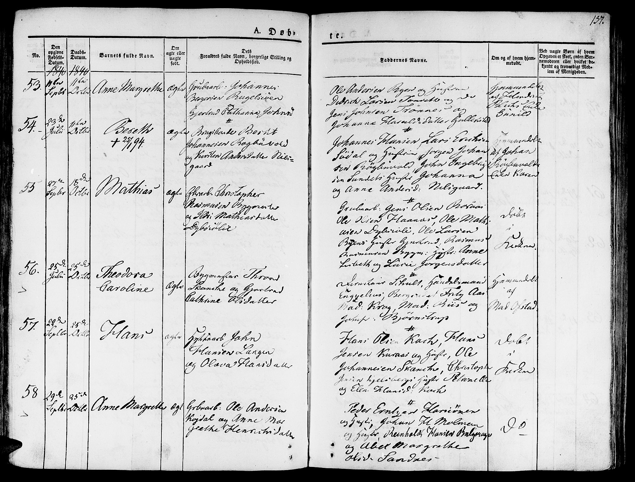 Ministerialprotokoller, klokkerbøker og fødselsregistre - Sør-Trøndelag, AV/SAT-A-1456/681/L0930: Parish register (official) no. 681A08, 1829-1844, p. 137