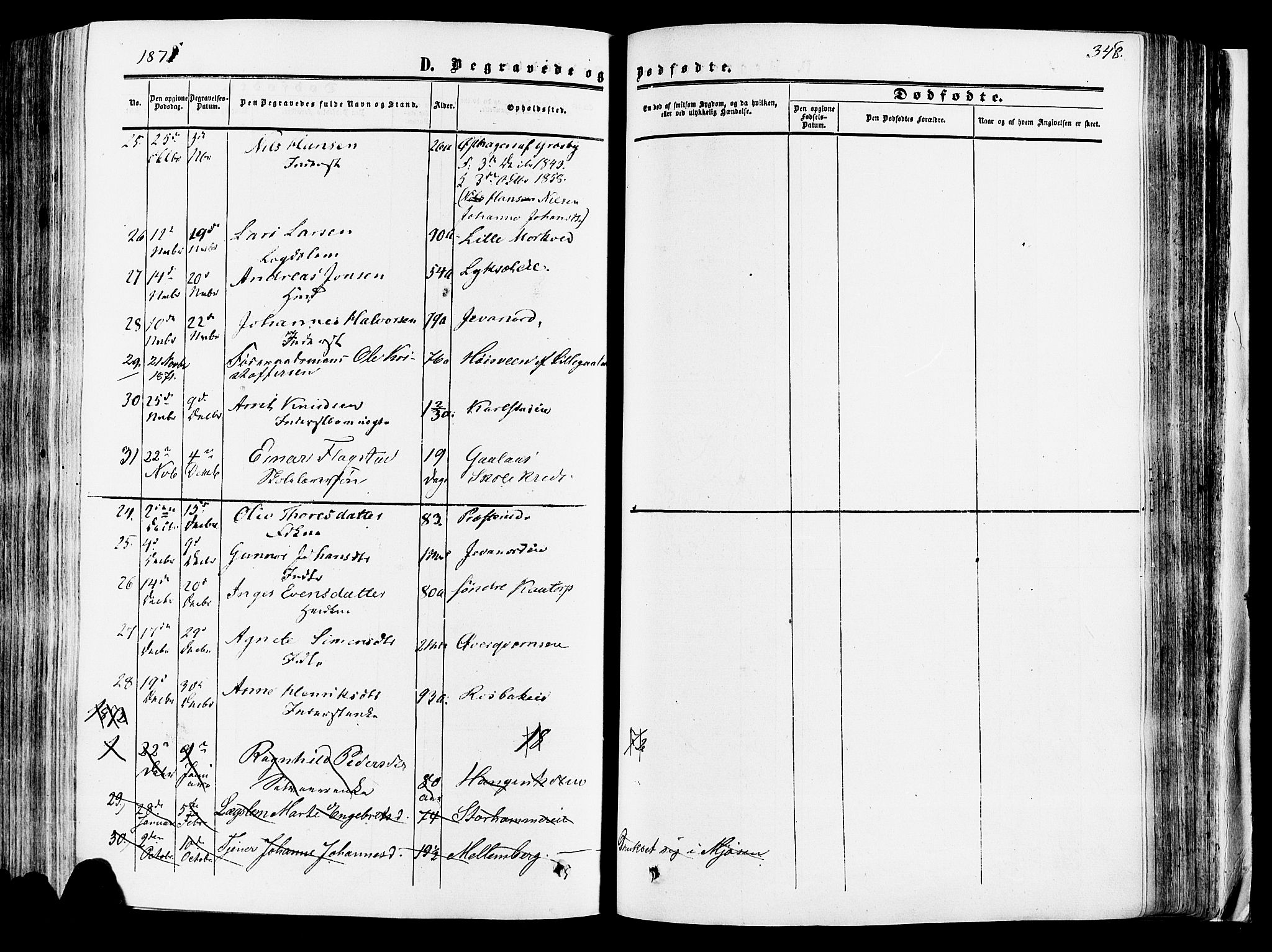 Vang prestekontor, Hedmark, SAH/PREST-008/H/Ha/Haa/L0013: Parish register (official) no. 13, 1855-1879, p. 348