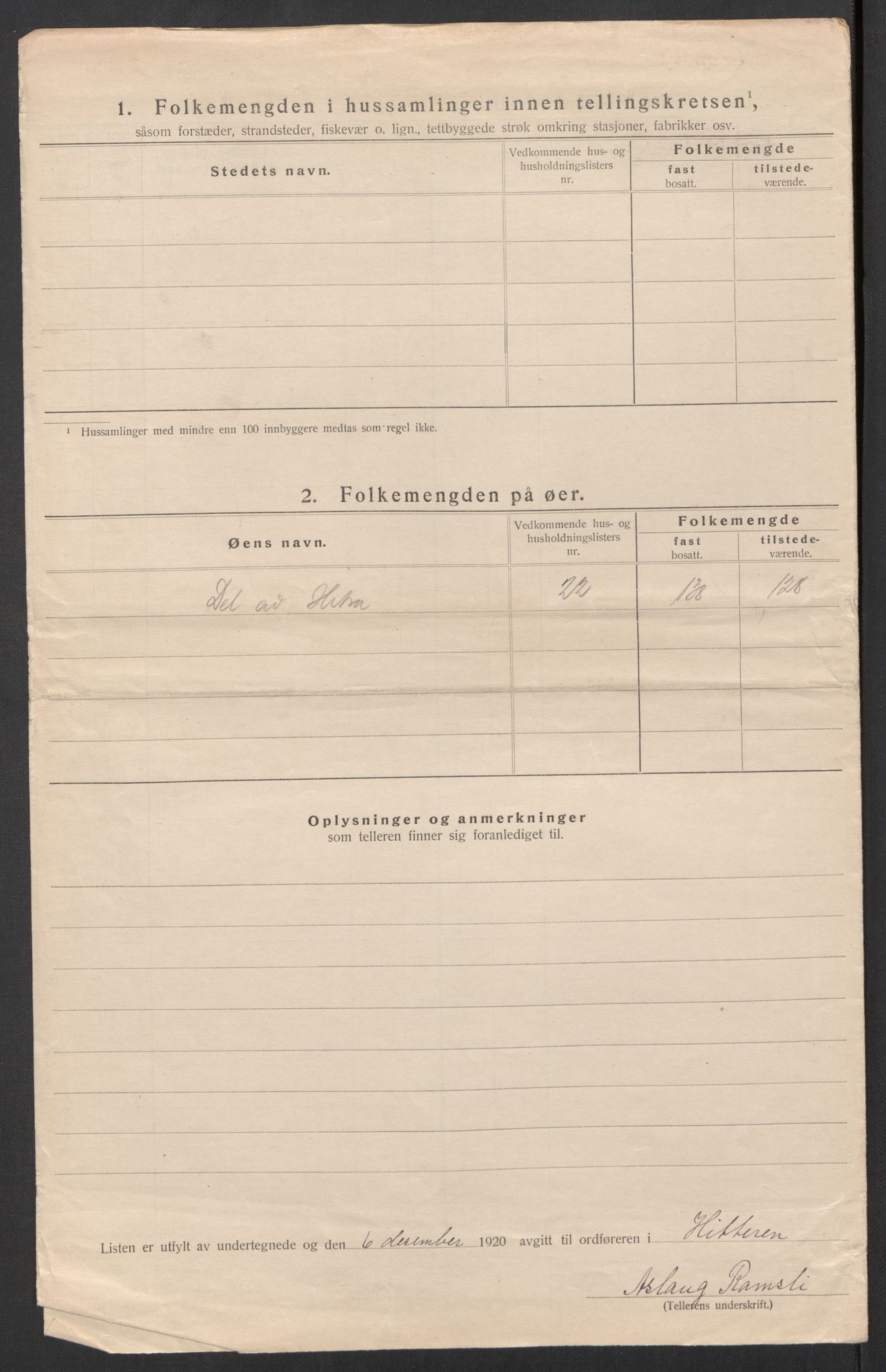 SAT, 1920 census for Hitra, 1920, p. 14