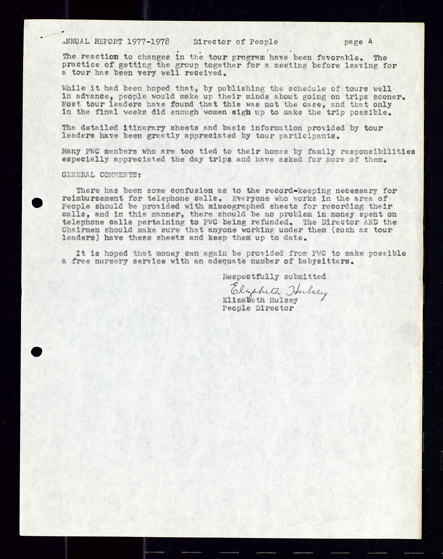 PA 1547 - Petroleum Wives Club, AV/SAST-A-101974/A/Aa/L0003: Board and General Meeting, 1994-1998