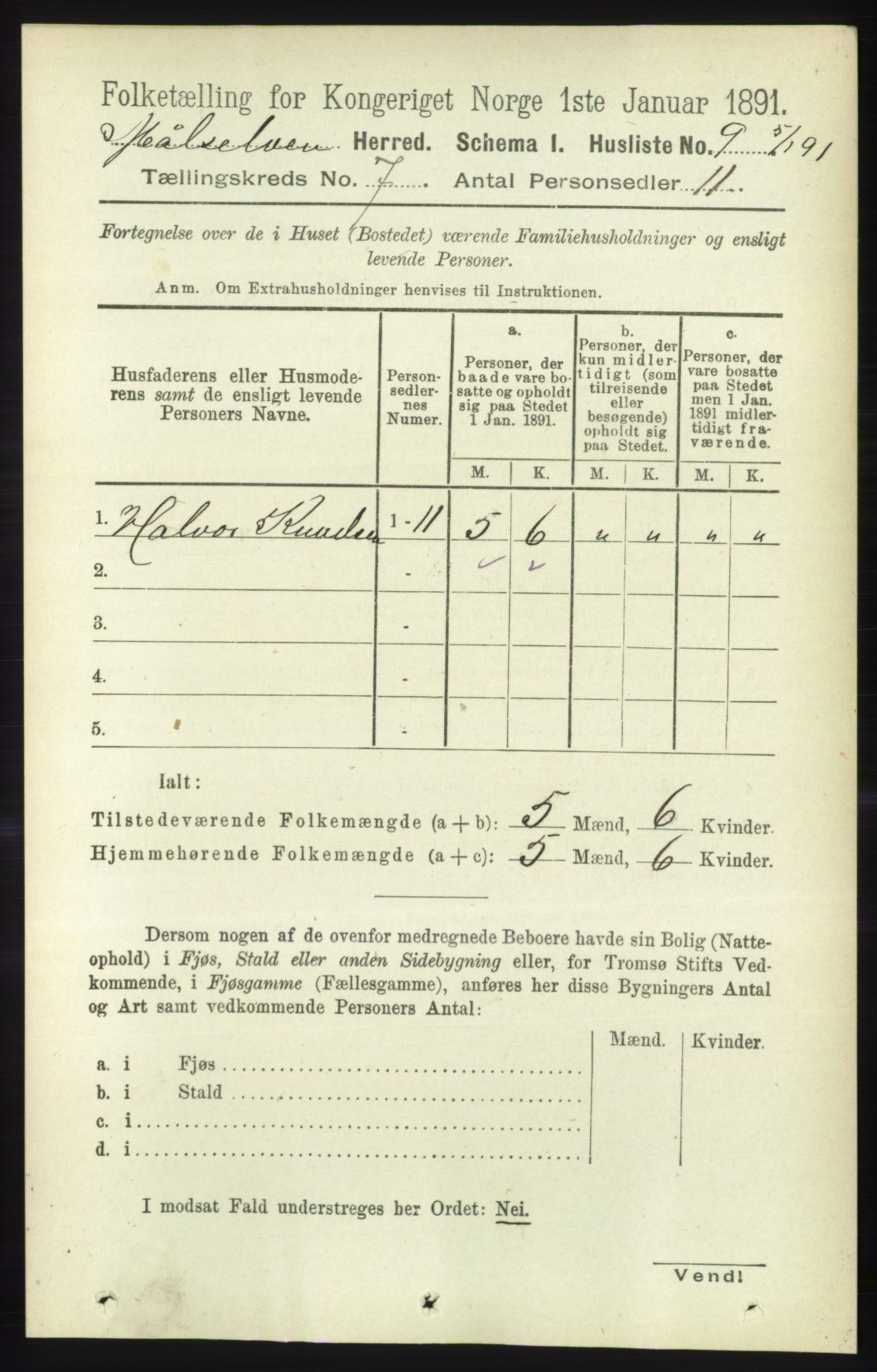 RA, 1891 census for 1924 Målselv, 1891, p. 2181